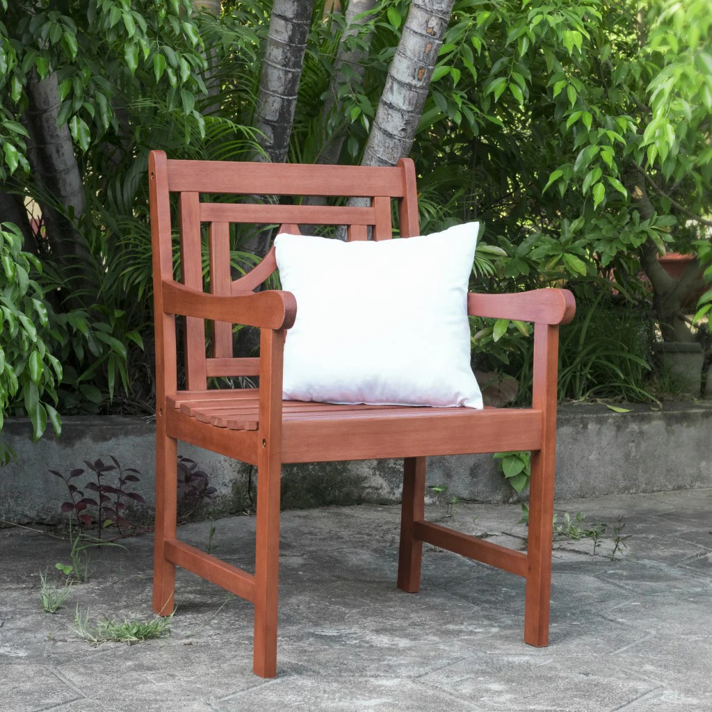 Brown Dining Armchair with Decorative Back By Homeroots