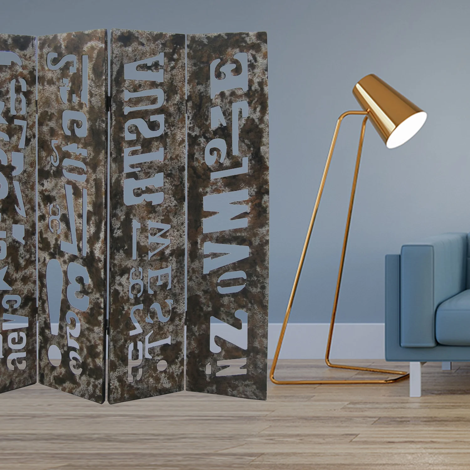 Brown Distressed Wooden Screen By Homeroots