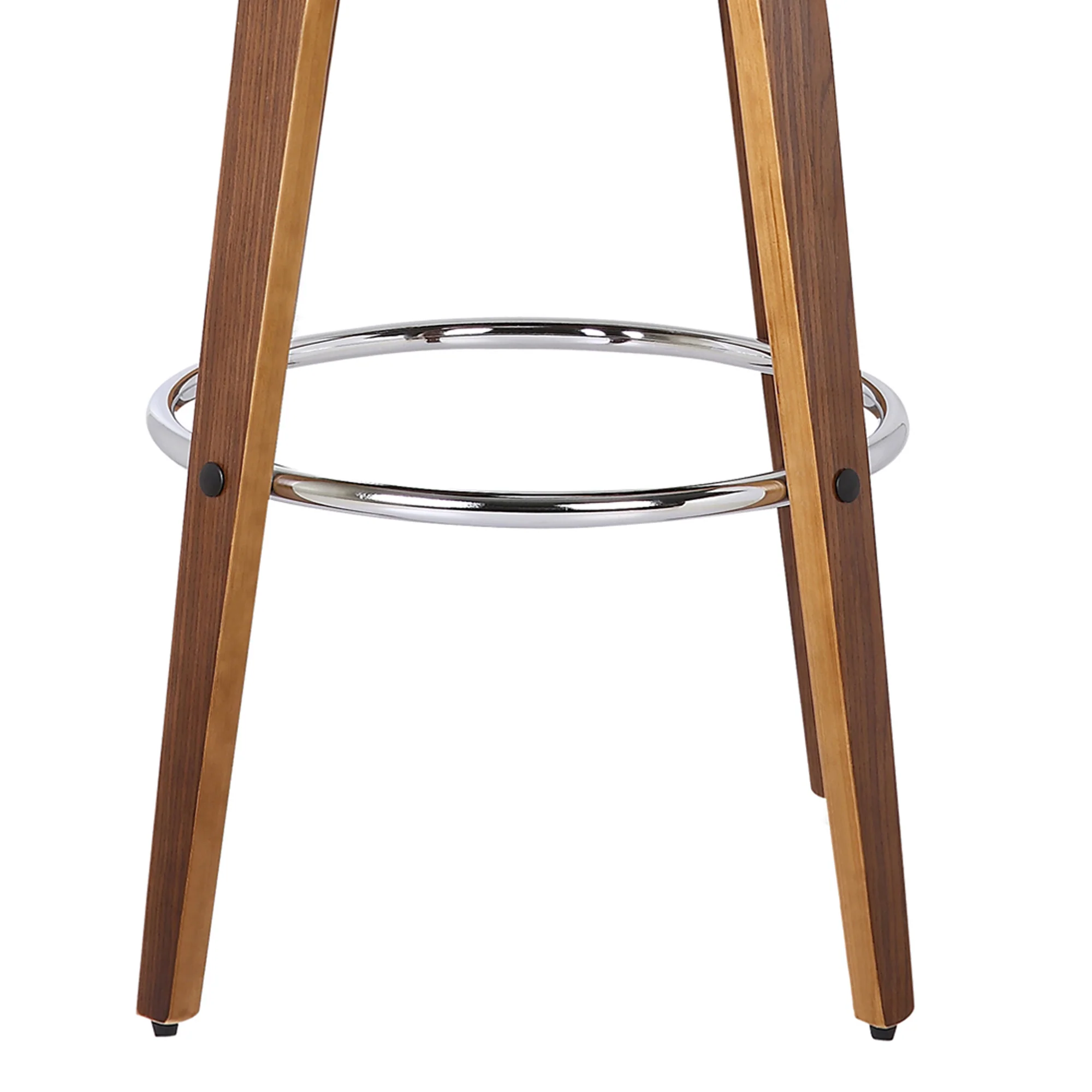 Brown Faux Leather Modern Walnut Wooden Bar Stool By Homeroots - Image 7