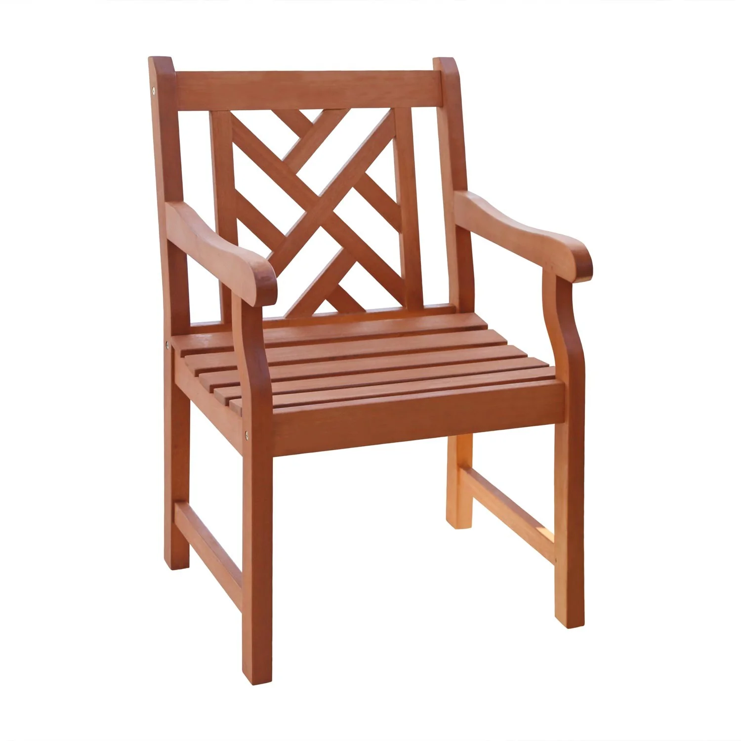 Brown Patio Armchair with Diagonal Design By Homeroots - Image 2