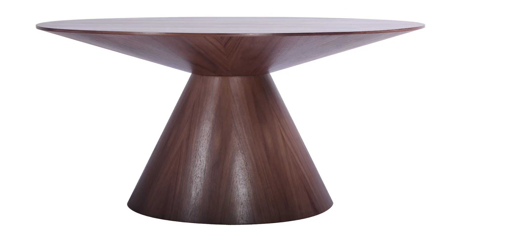 Brown Rounded Solid Wood Pedestal Base Dining Table By Homeroots