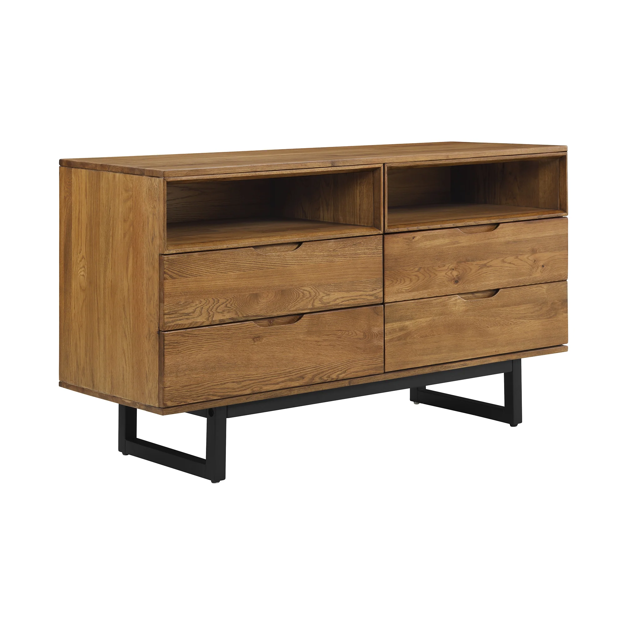 Brown Solid Wood Four Drawer Double Dresser By Homeroots - Image 2