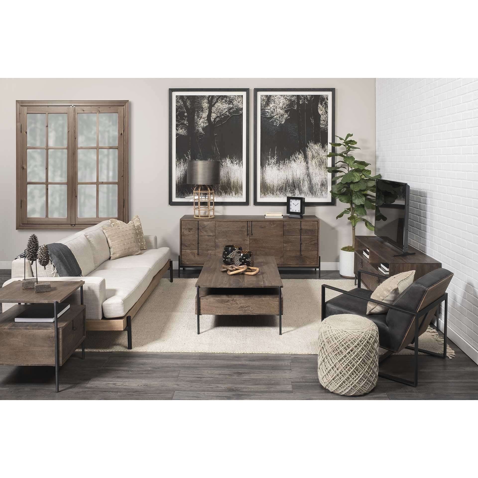 Brown Solid Wood Sideboard With 6 Drawers And 2 Cabinet Doors By Homeroots - Image 7
