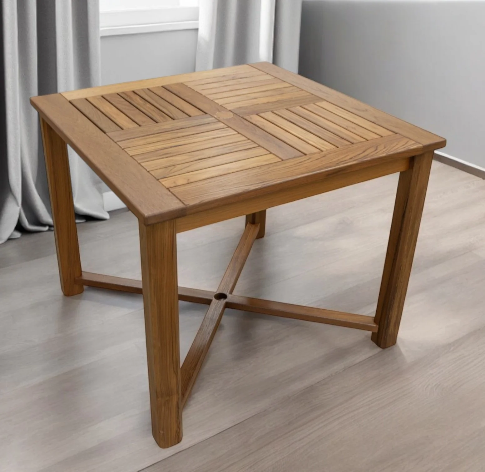 Brown Square Solid Wood Trestle Base Dining Table By Homeroots