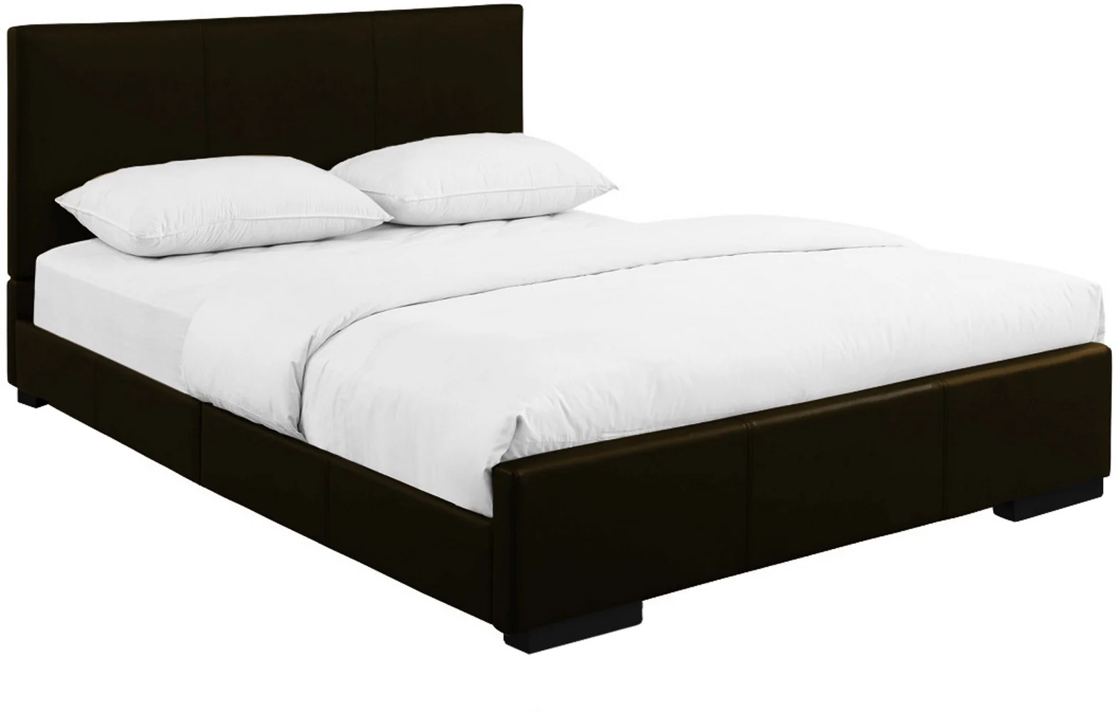 Brown Upholstered King Platform Bed By Homeroots - Image 3