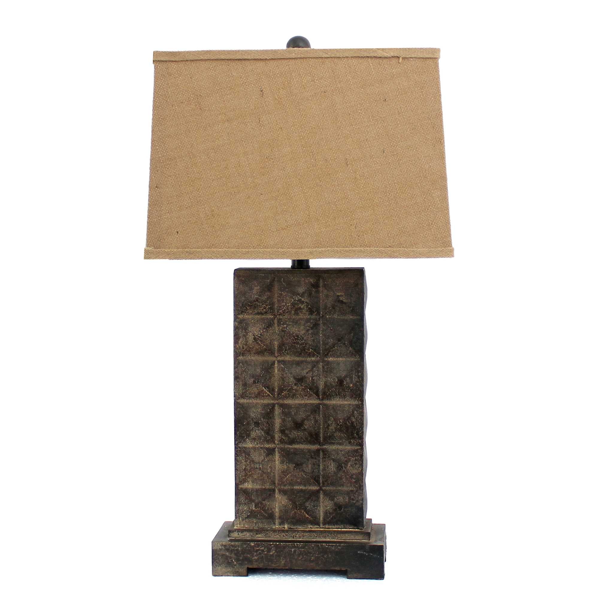 Brown Vintage With Metal Pedestal - Table Lamp