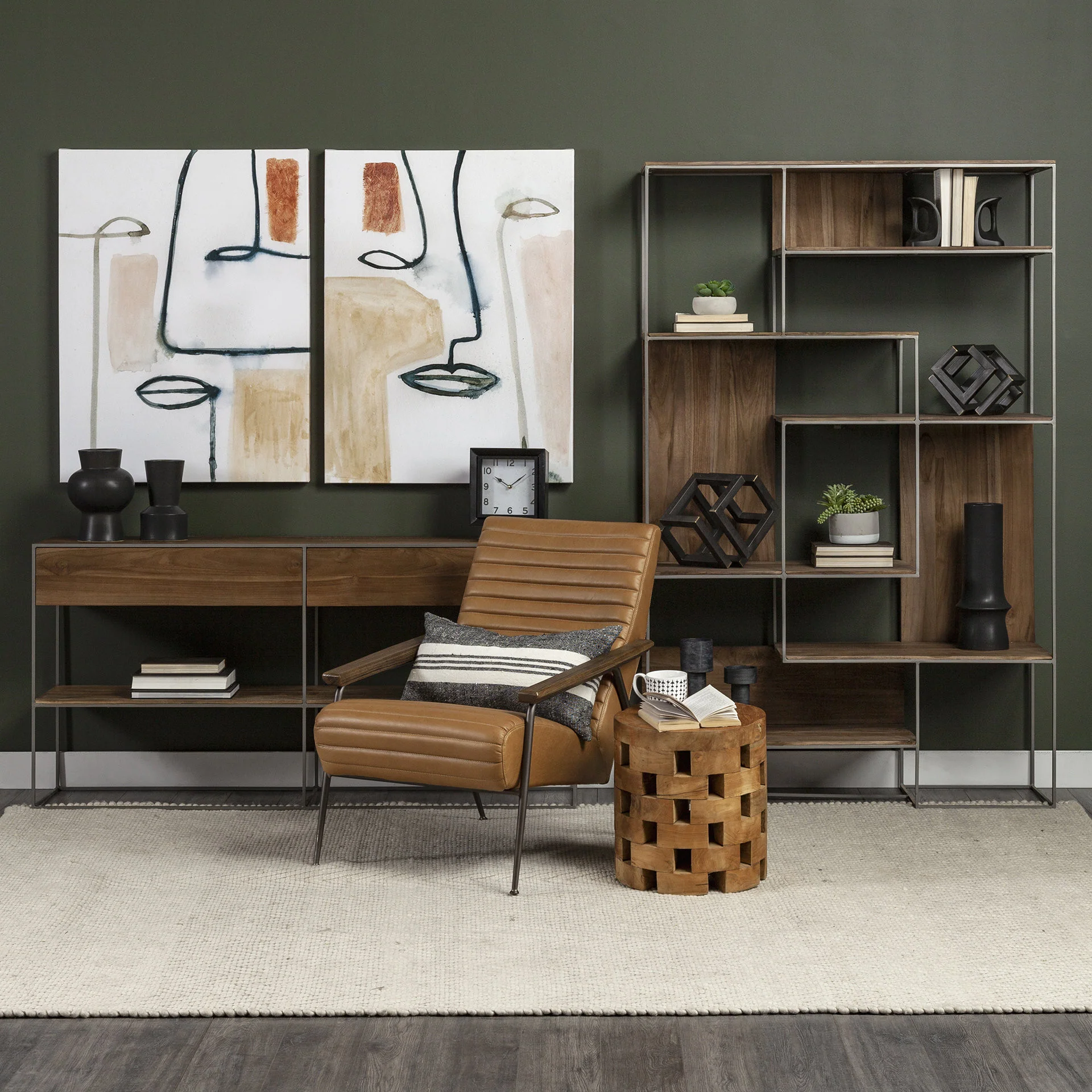 Brown Wood and Silver Metal Frame with 6 Shelf Shelving Unit By Homeroots