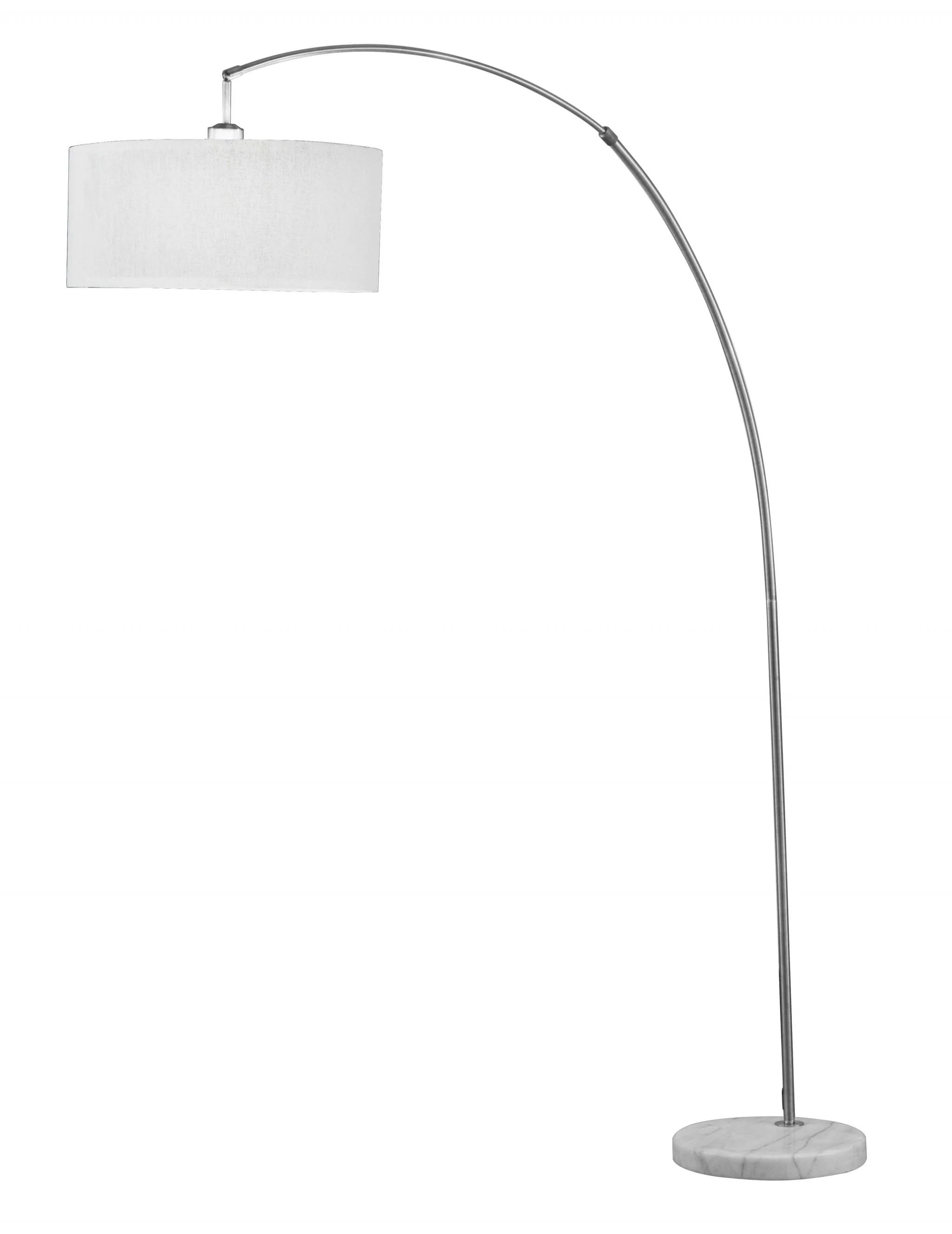 Brushed Nickel and Marble Base Arching Floor Lamp By Homeroots