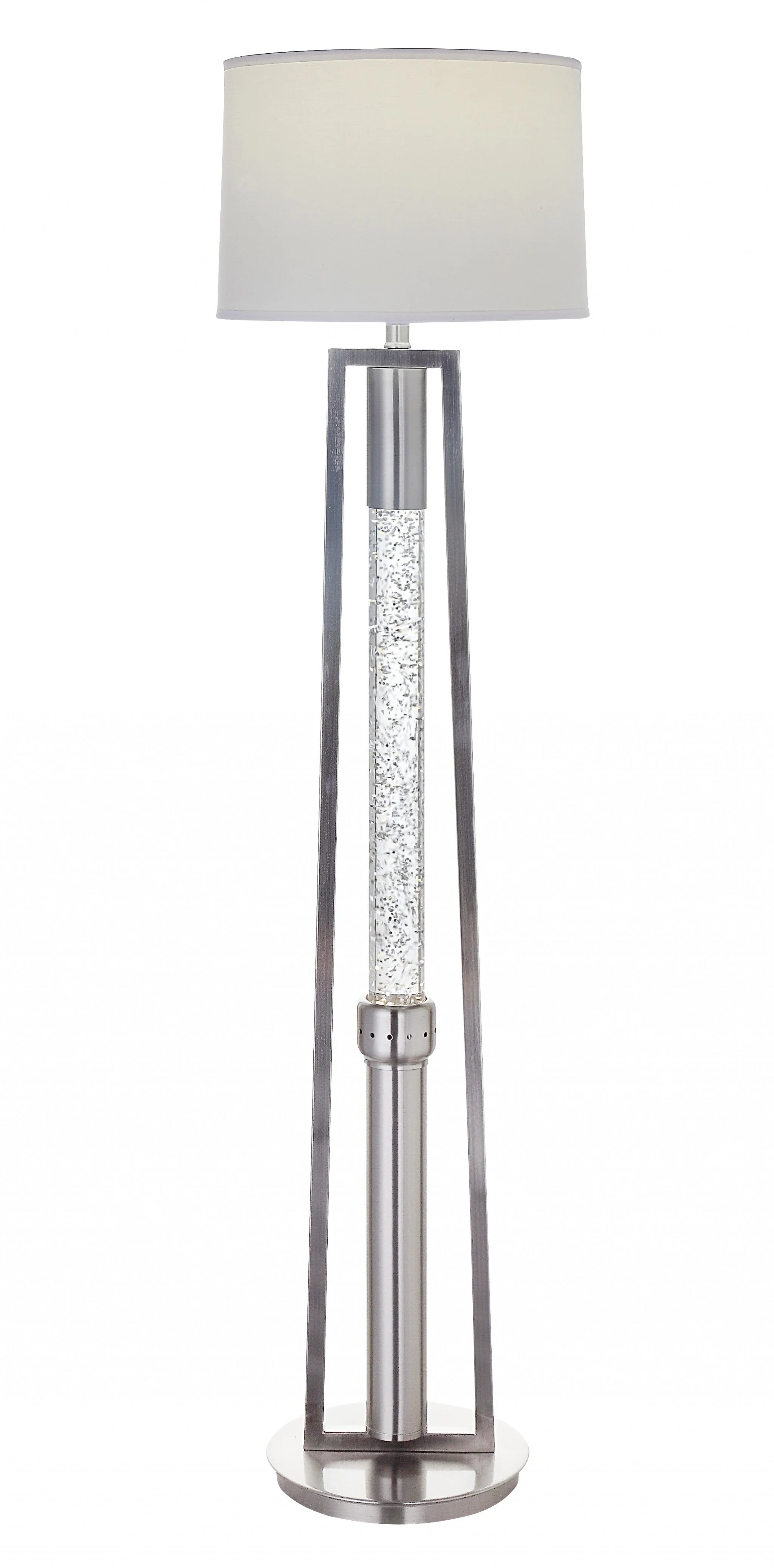 Brushed Nickel Metal Glass LED Shade Floor Lamp By Homeroots - 347218