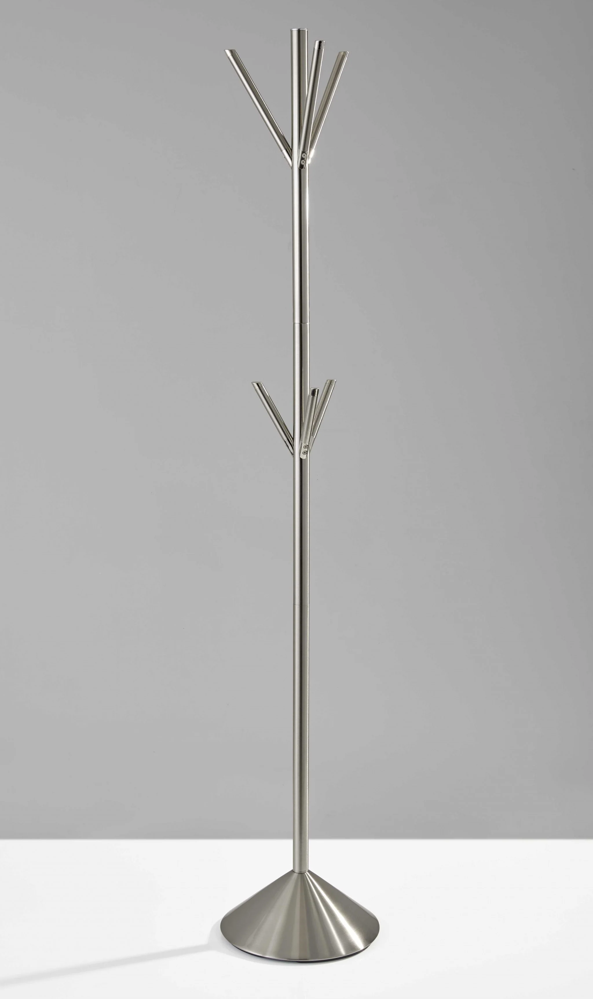Brushed Steel Brushed steel pyramid Coat Rack By Homeroots