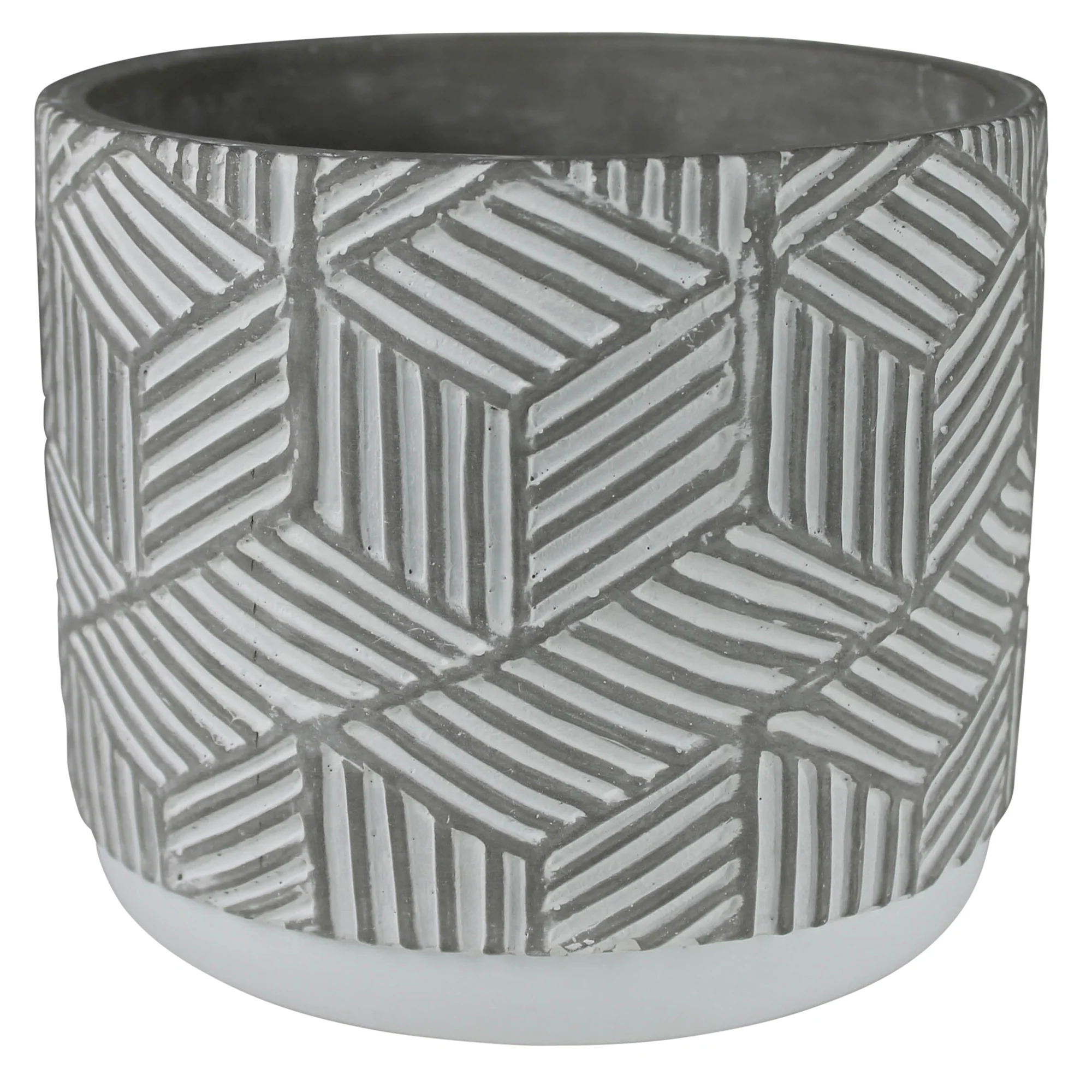 Cachepot, Cement - Rhombus Set Of 2 By HomArt