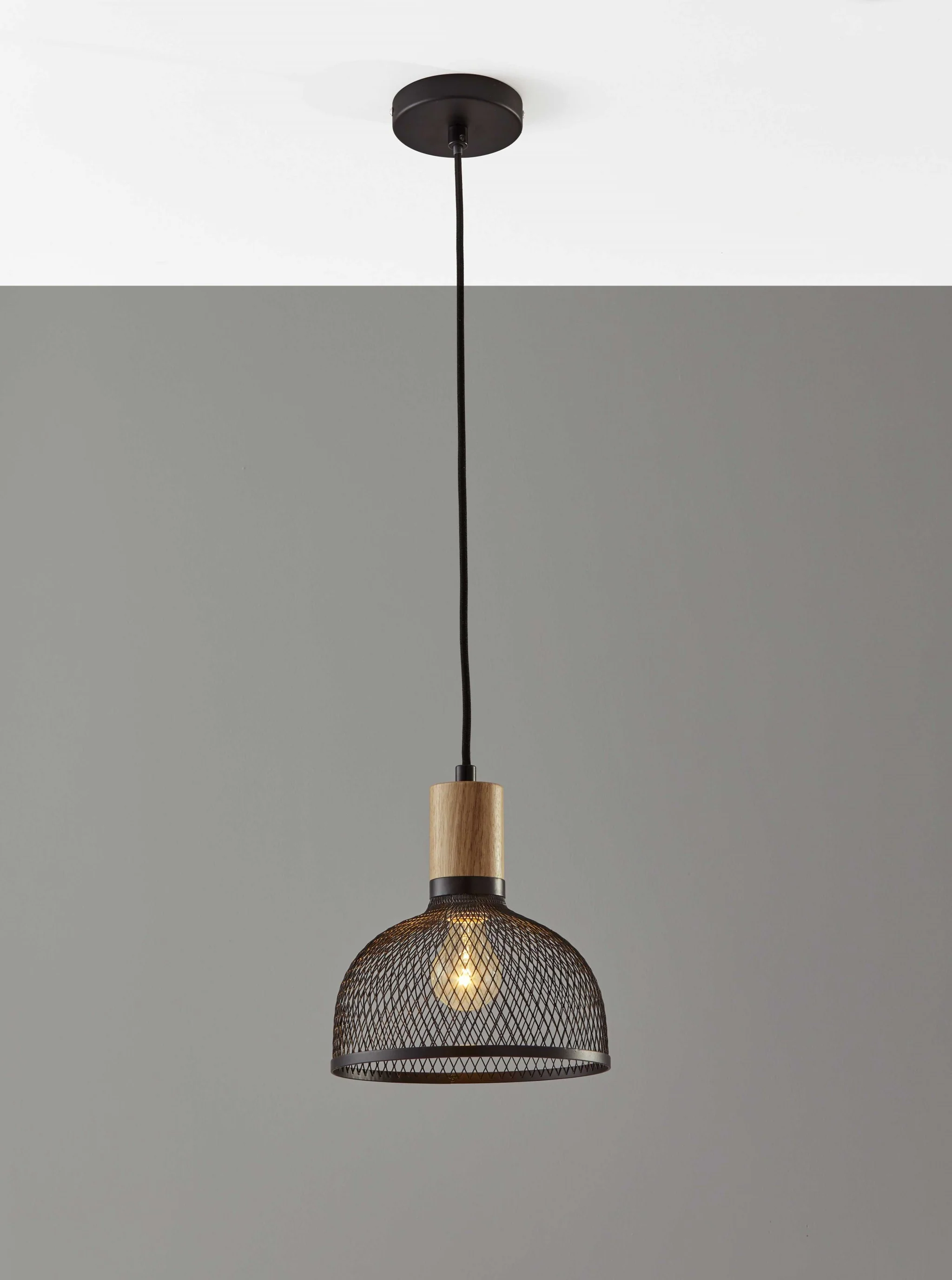 Caged Black Metal Small Ceiling Pendant By Homeroots