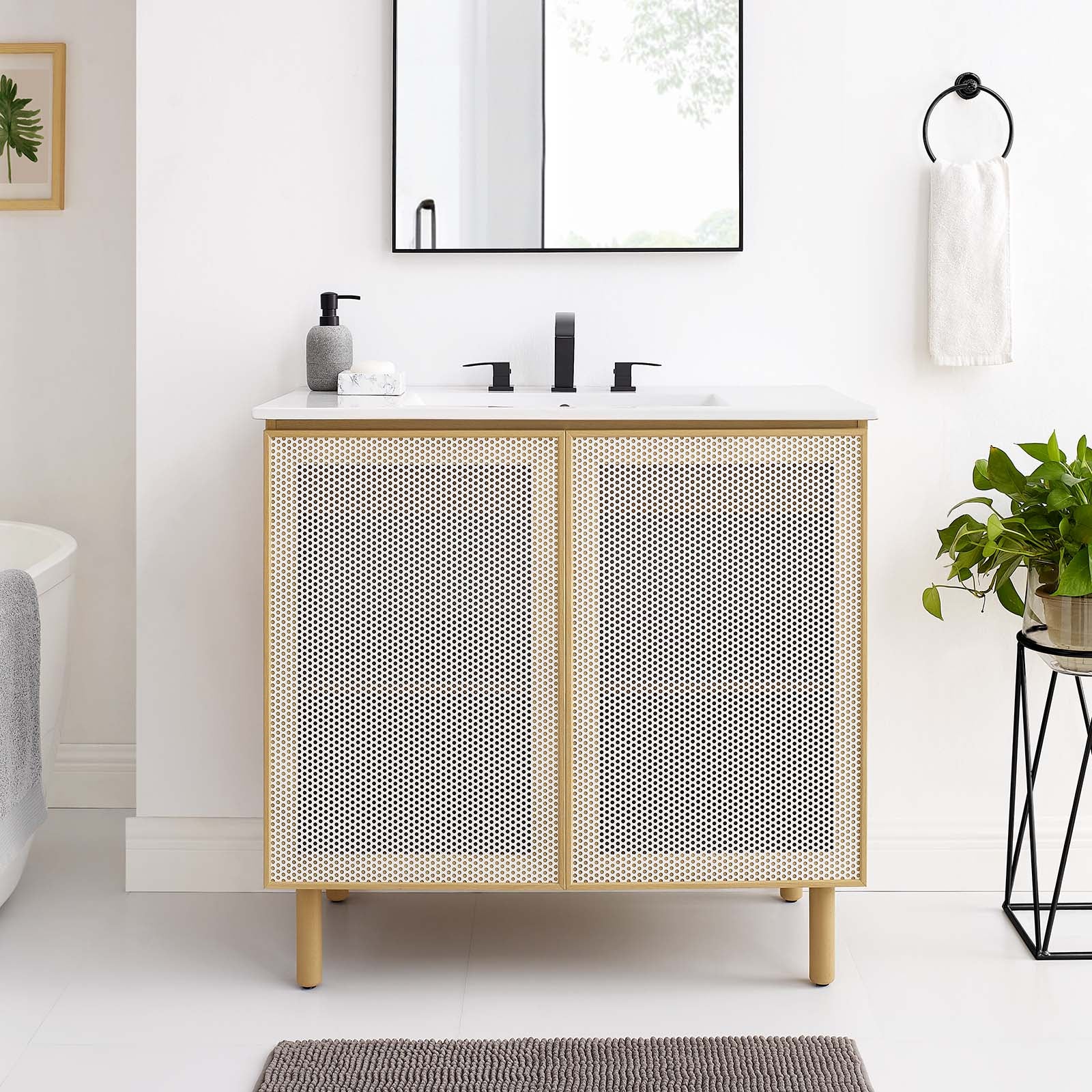 Calla 36" Perforated Metal Bathroom Vanity By Modway - EEI-6678