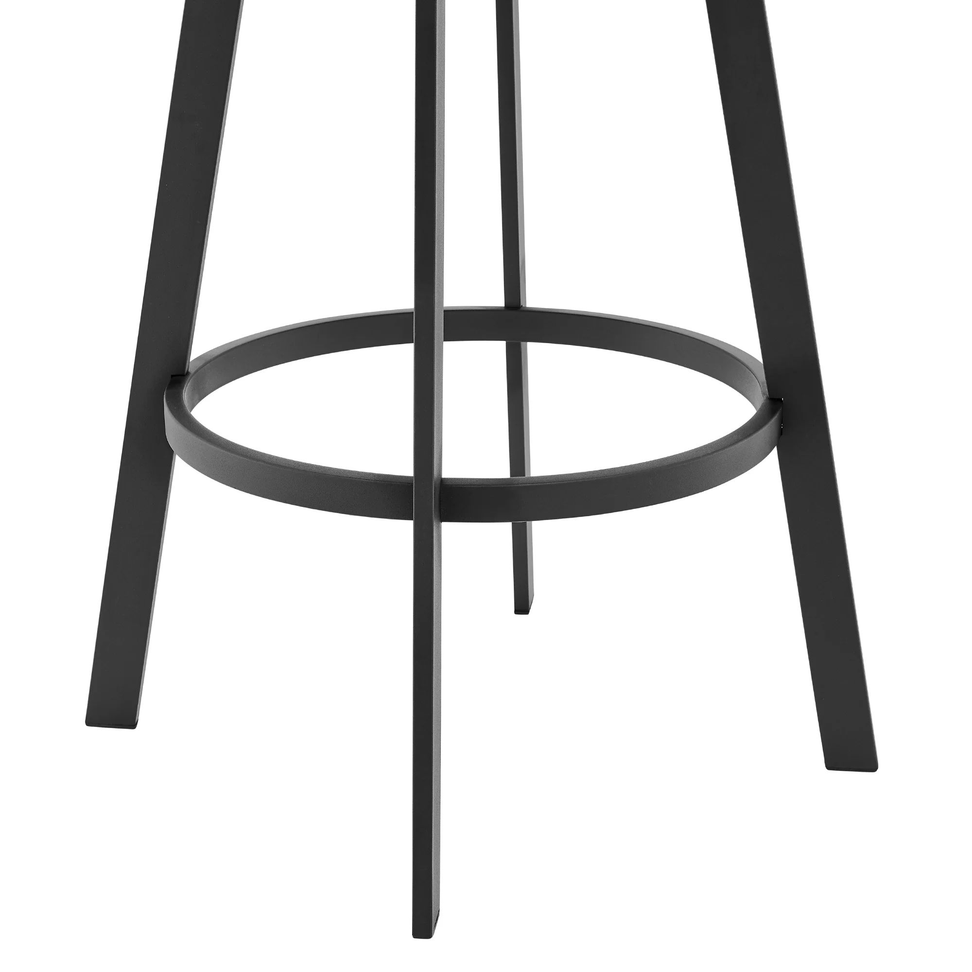Capri Swivel Modern Black Metal and Slate Gray Faux Leather Bar and Counter Stool By Armen Living - Image 7