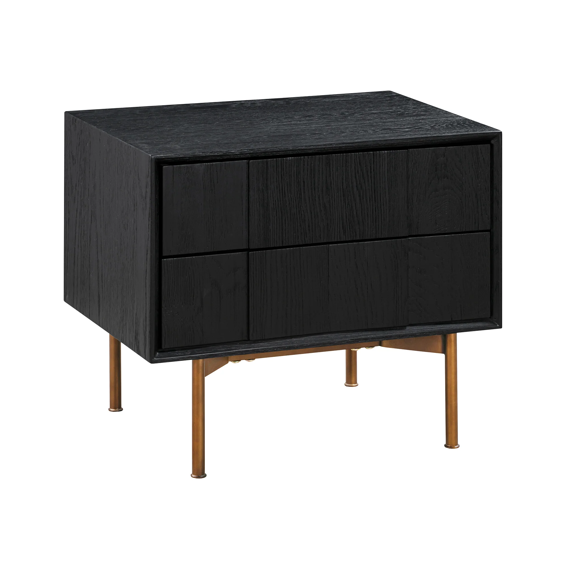 Carnaby Queen 4 Piece Bedroom Set in Black Brushed Oak Wood By Armen Living - Image 10