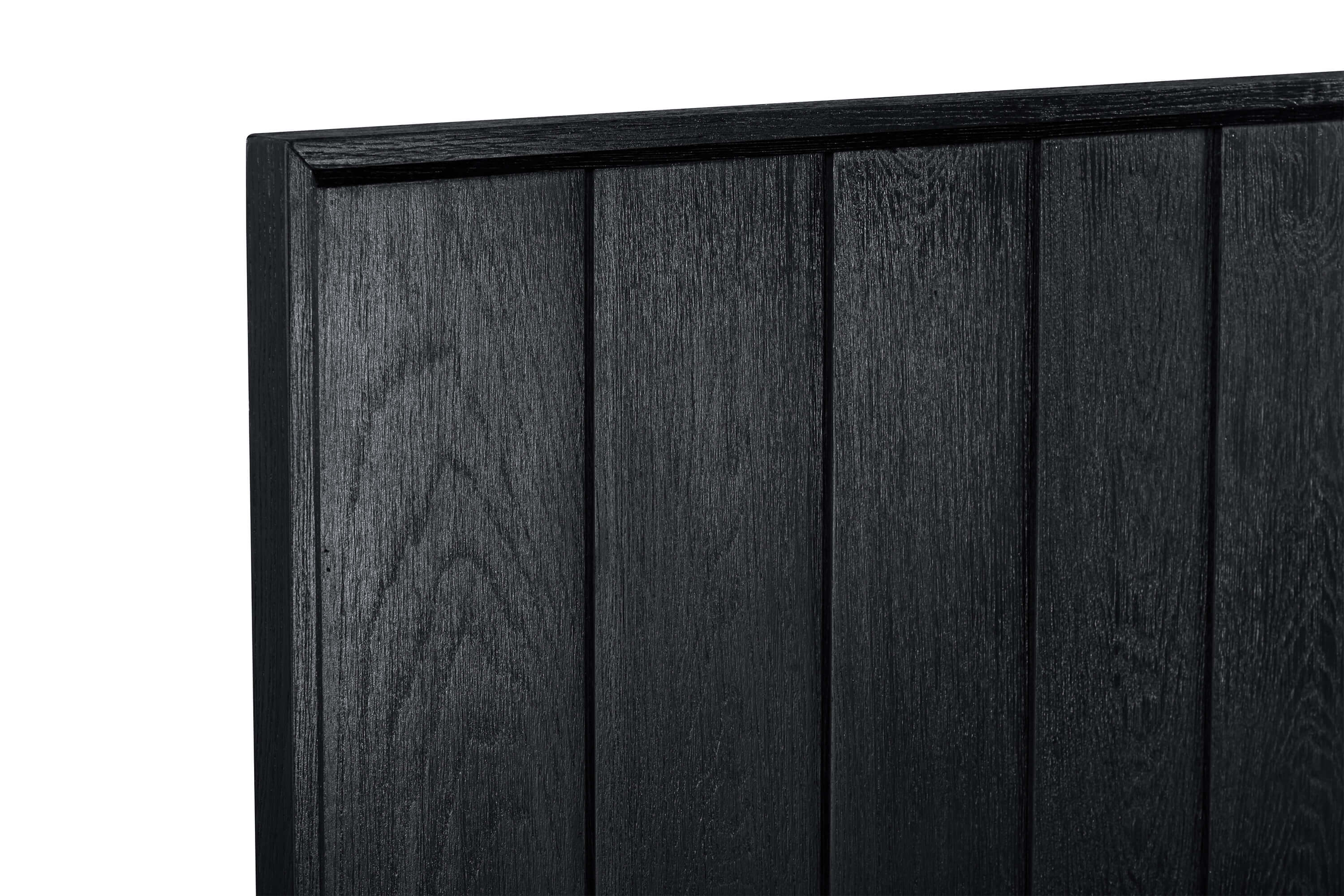 Carnaby Queen Platform Bed Frame in Black Brushed Oak Wood By Armen Living - Image 8