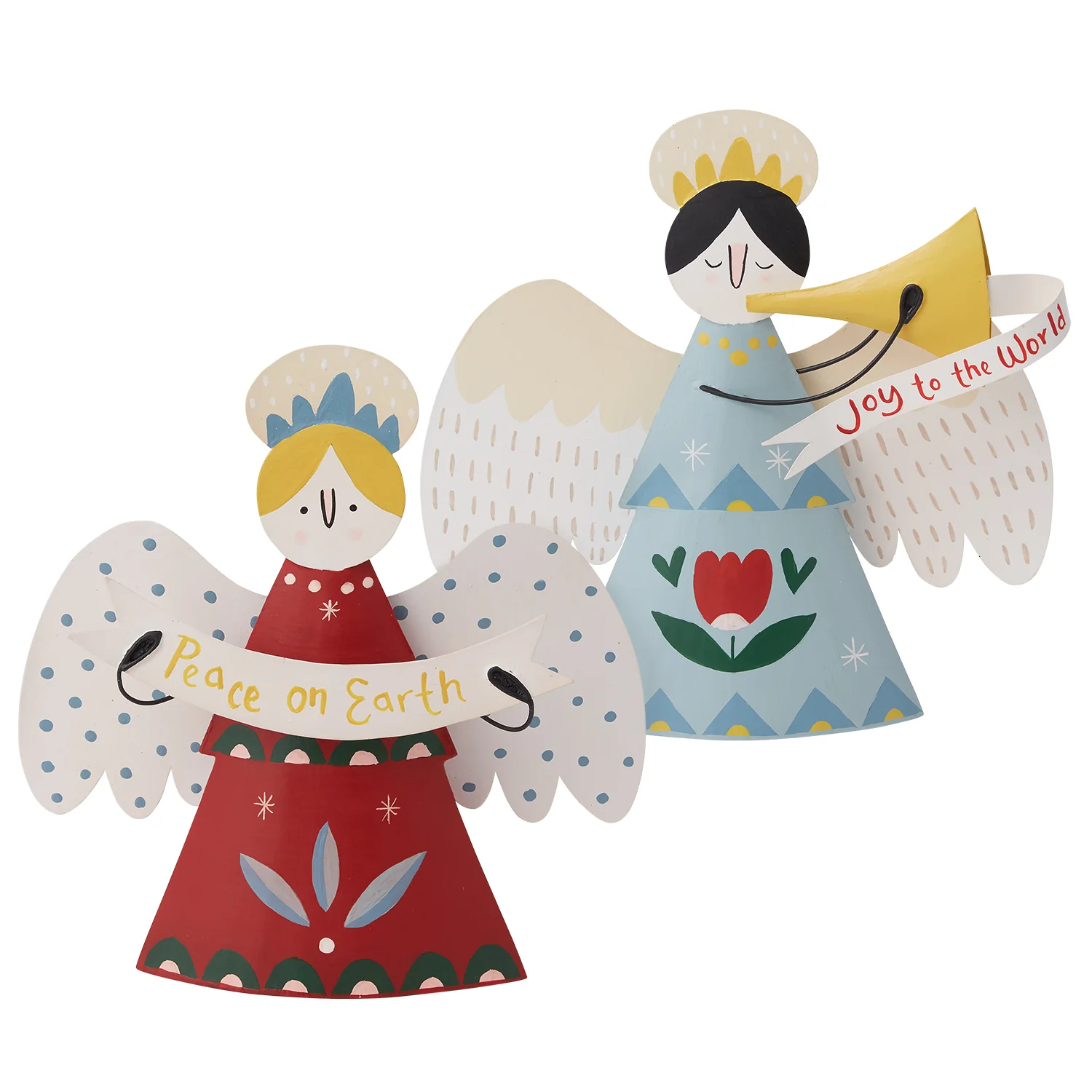 Caroling Angel Figurine Set of 2 By Accent Decor - Image 4