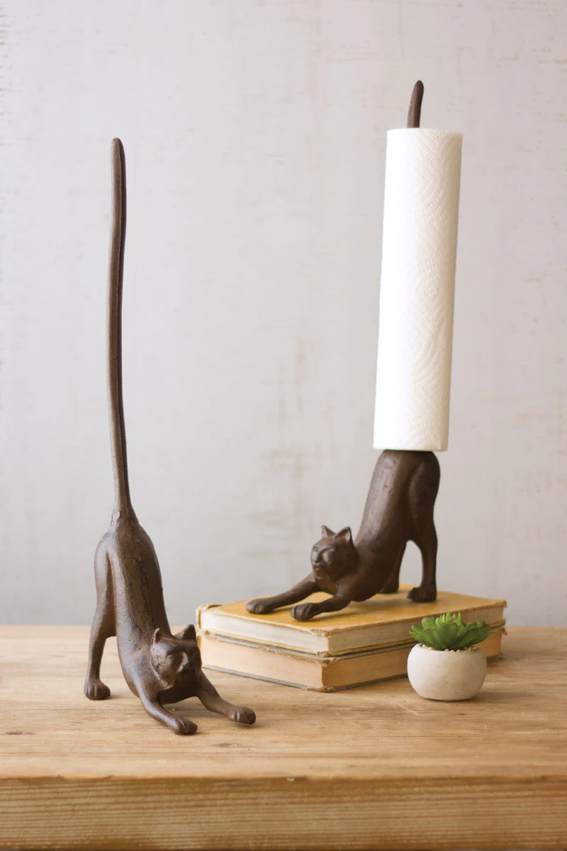 Cast Iron Cat Paper Towel Holder (Min 2) By Kalalou