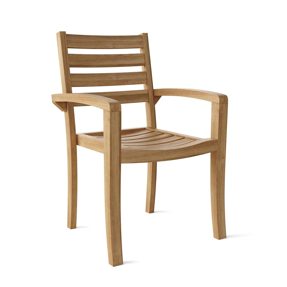 Catalina Stackable Armchair Fully Built & 4 Pcs In A Box By Anderson Teak