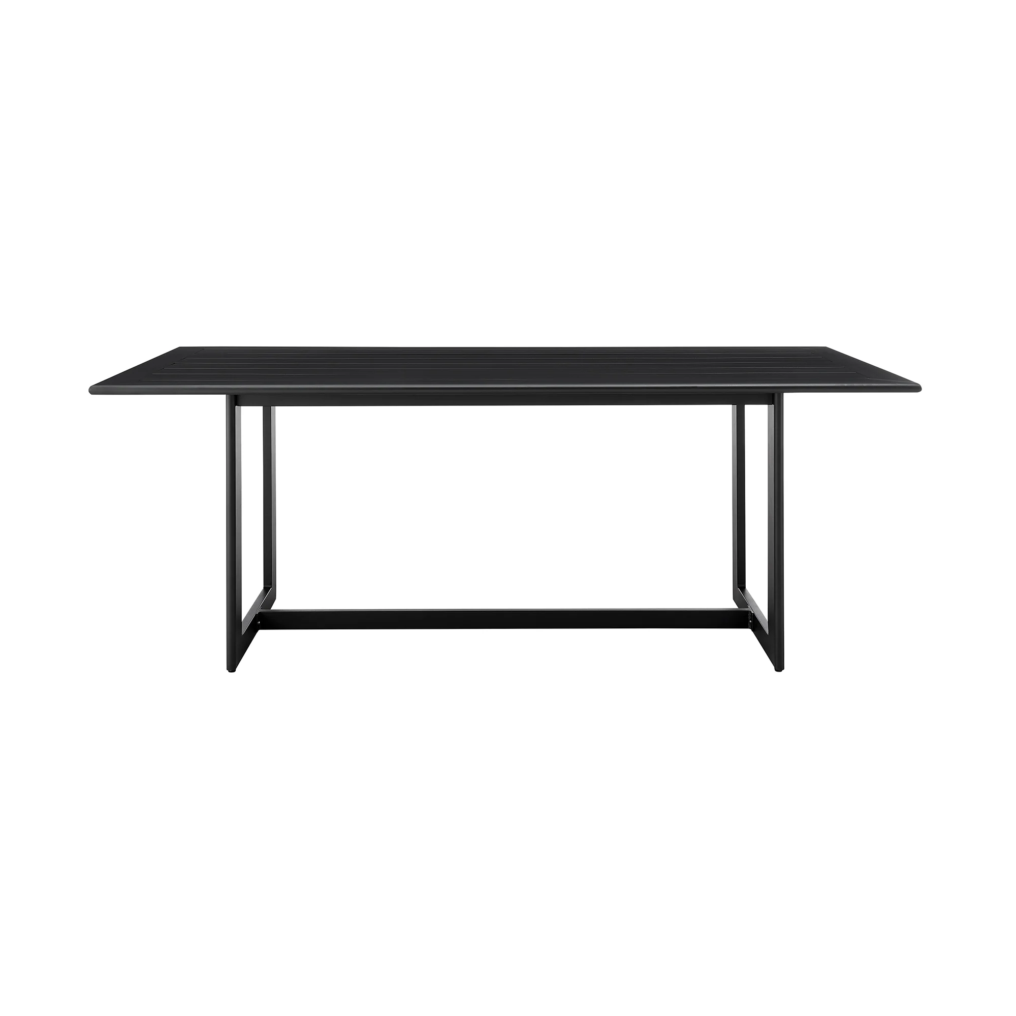 Cayman Outdoor Patio 7-Piece Dining Table Set in Aluminum with Gray Cushions By Armen Living - Image 5