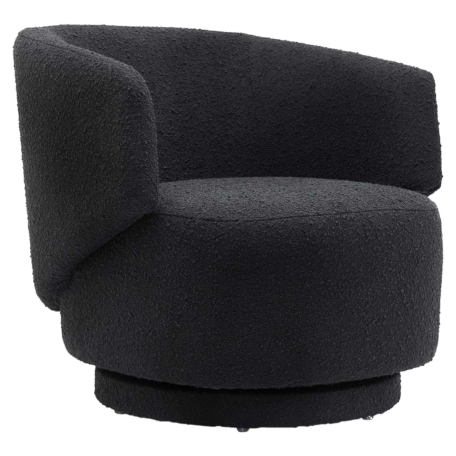 Celestia Boucle Fabric Fabric and Wood Swivel Chair By Modway - EEI-6357