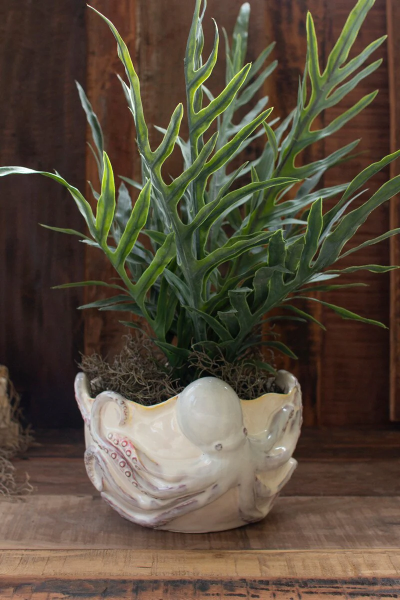 Ceramic Octopus Vase By Kalalou