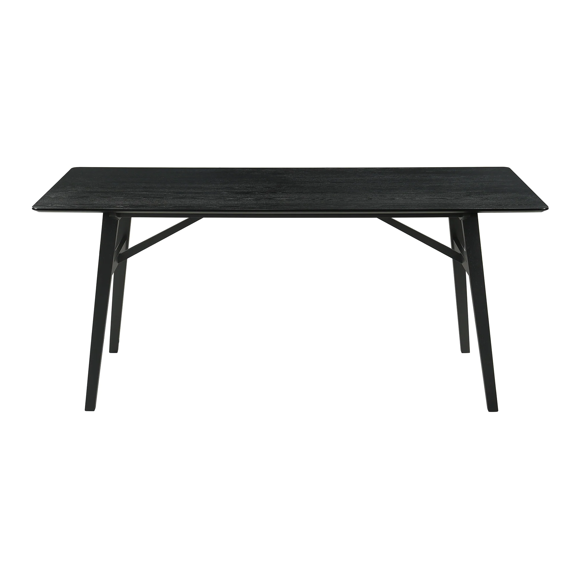 Channell 6 Piece Black Wood Dining Table Set with Bench in Charcoal Fabric By Armen Living - Image 6