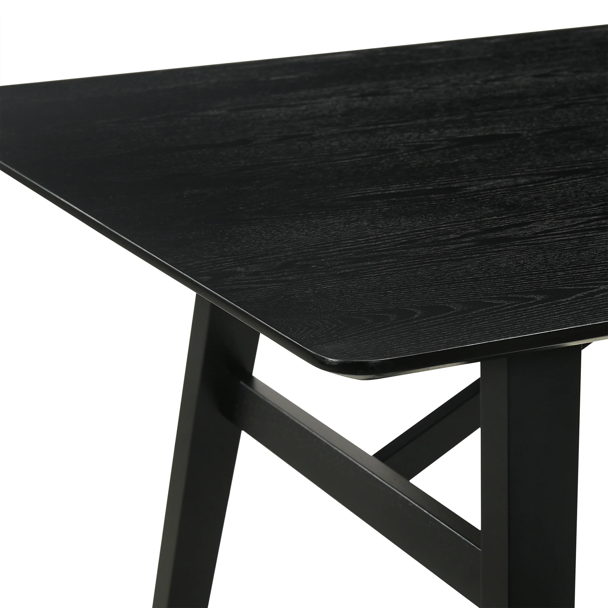 Channell 7 Piece Black Wood Dining Table Set with Charcoal Fabric By Armen Living - Image 8