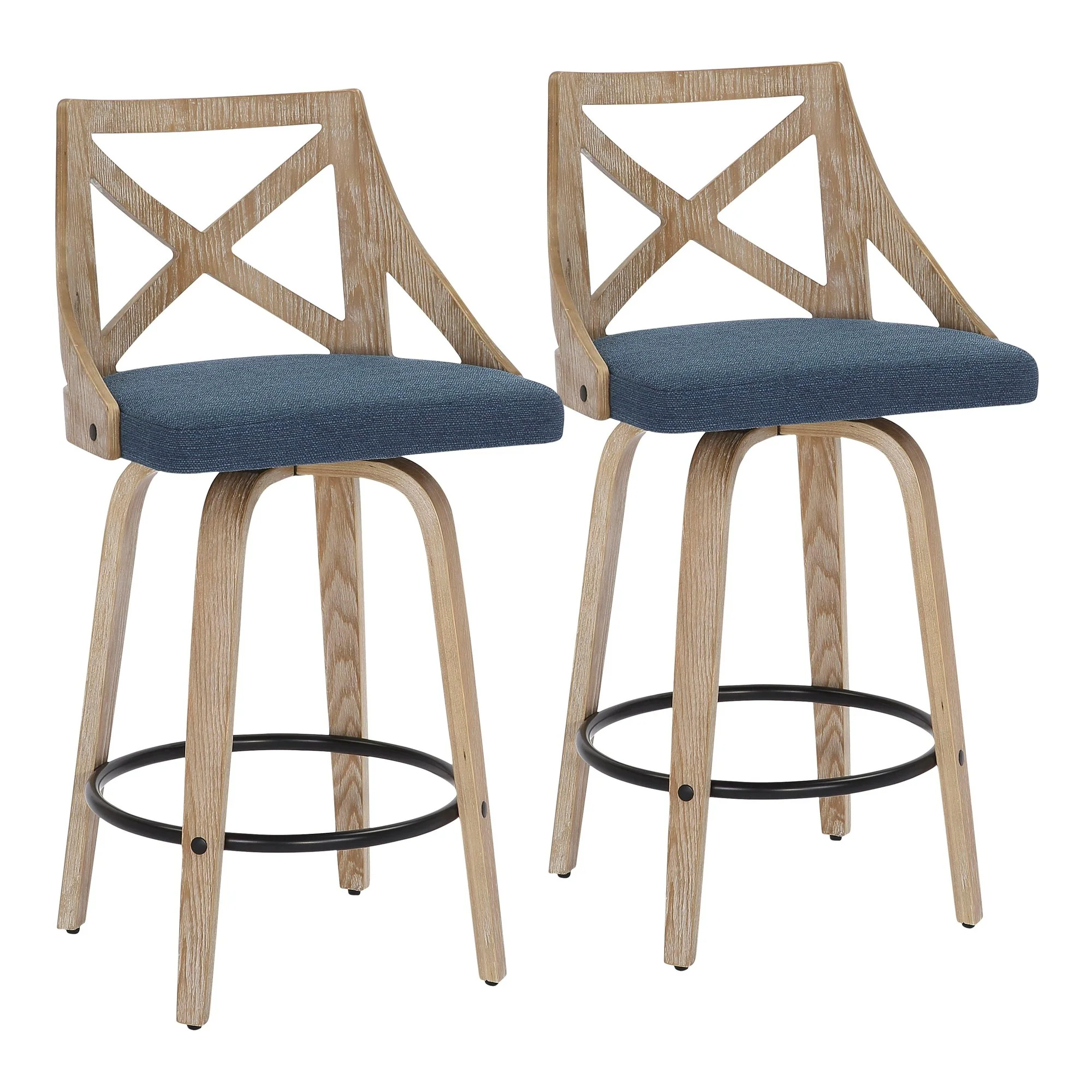 Charlotte Counter Stool - Set of 2 Blue By LumiSource