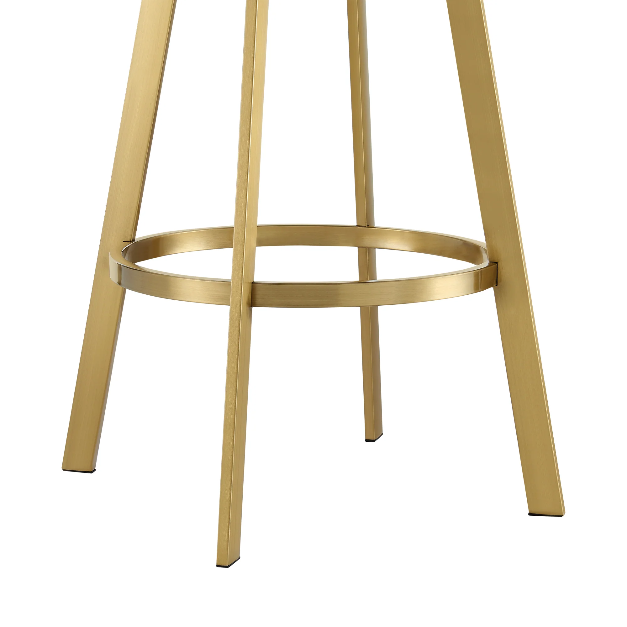 Chelsea 26" Swivel Counter Stool with Gold Brushed Stainless Steel and Anchor Gray Fabric By Armen Living - Image 8