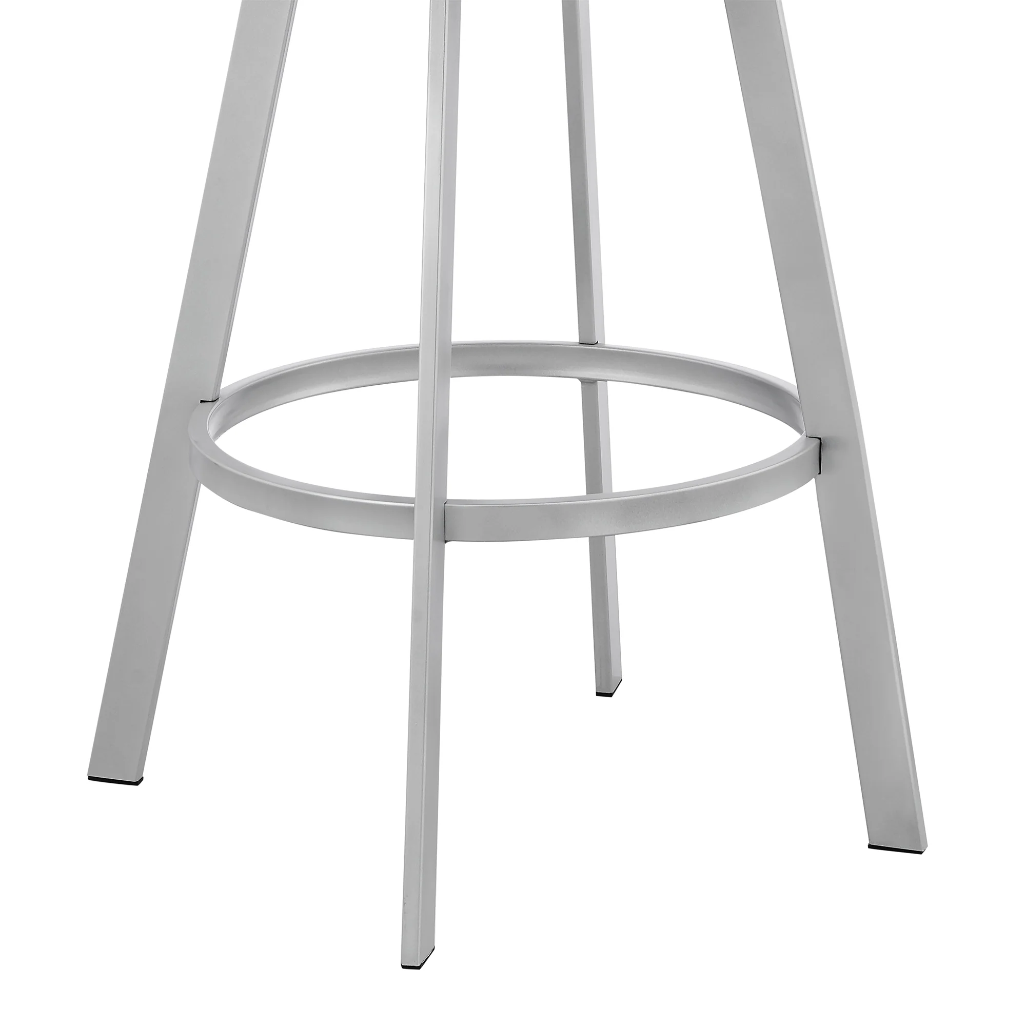 Chelsea 29" Slate Grey Faux Leather and Silver Metal Bar Stool By Armen Living - Image 8
