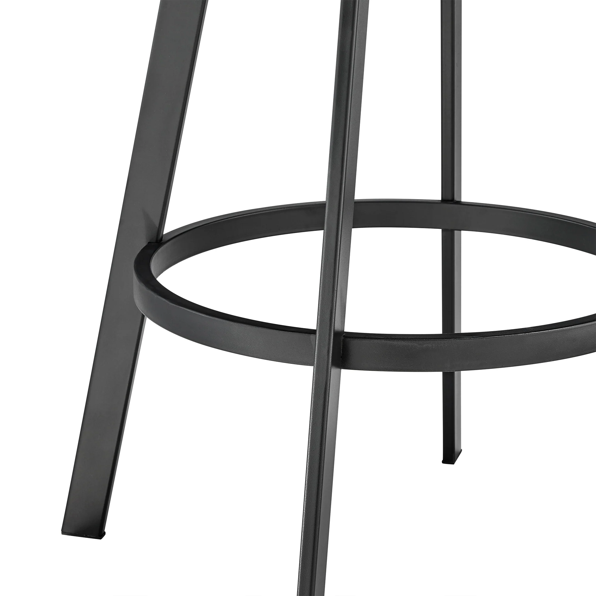 Chelsea 30" Bar Height Swivel Bar Stool in Black Finish and Gray Faux Leather By Armen Living - Image 8