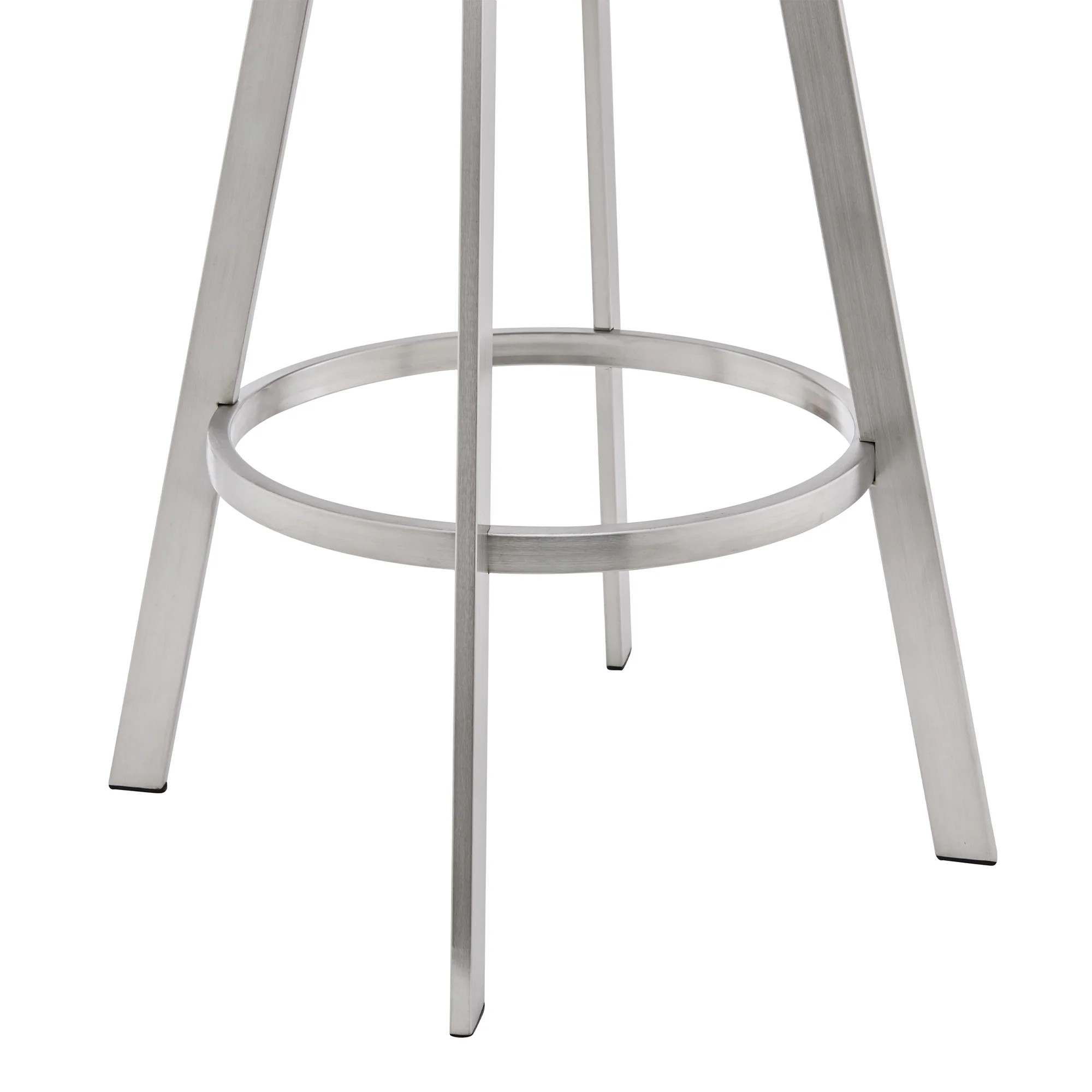 Chelsea 30" White Faux Leather and Brushed Stainless Steel Swivel Bar Stool By Armen Living - Image 7