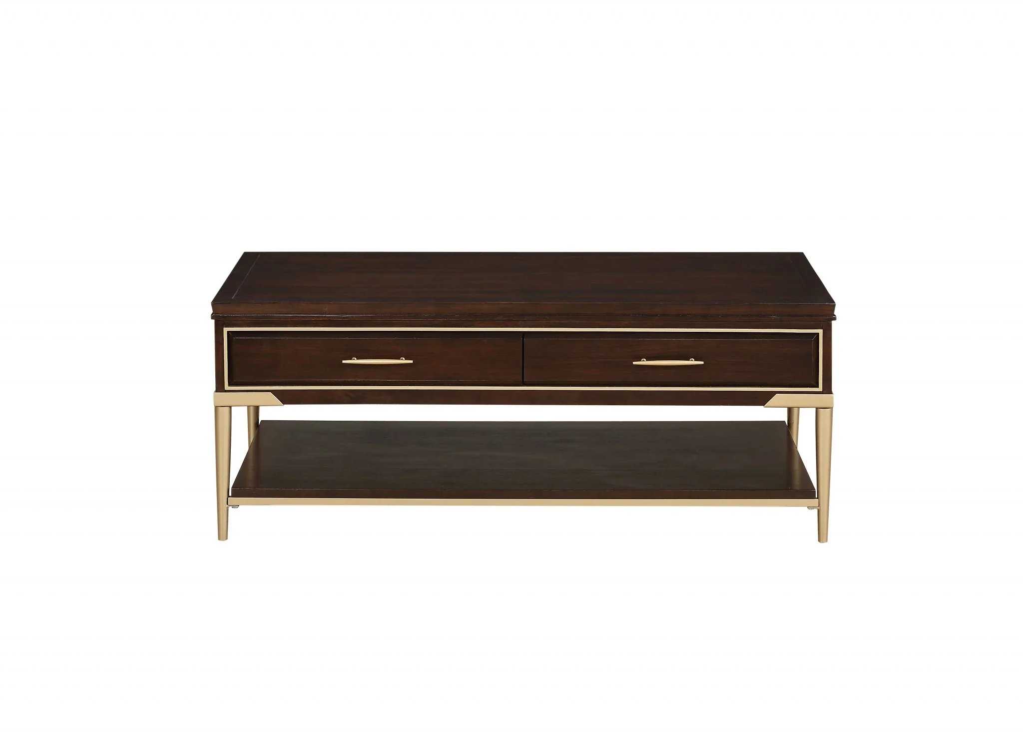 Cherry Metal Wood Coffee Table By Homeroots