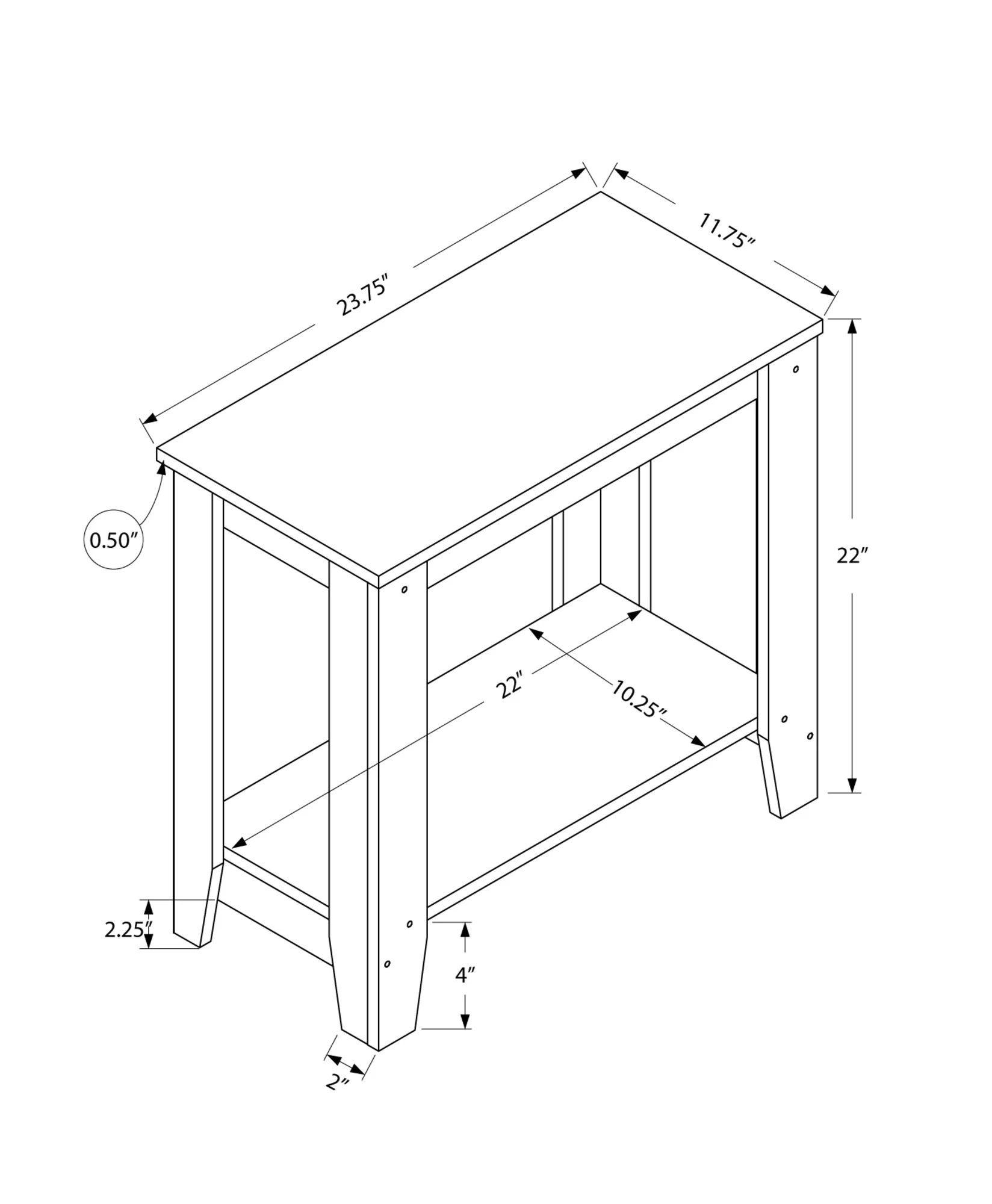 Cherry Particle Board Laminate Accent Table By Homeroots - Image 3