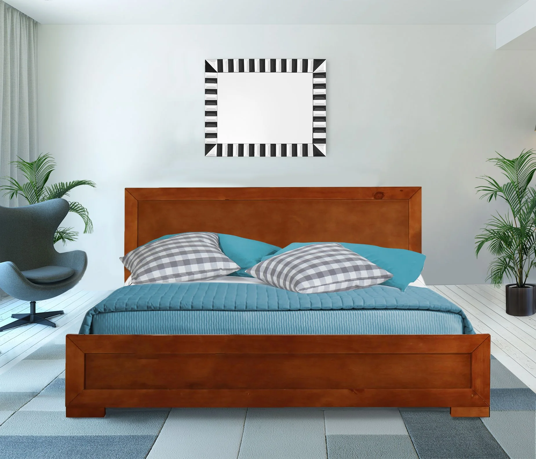 Cherry Wood Twin Platform Bed By Homeroots - 397087