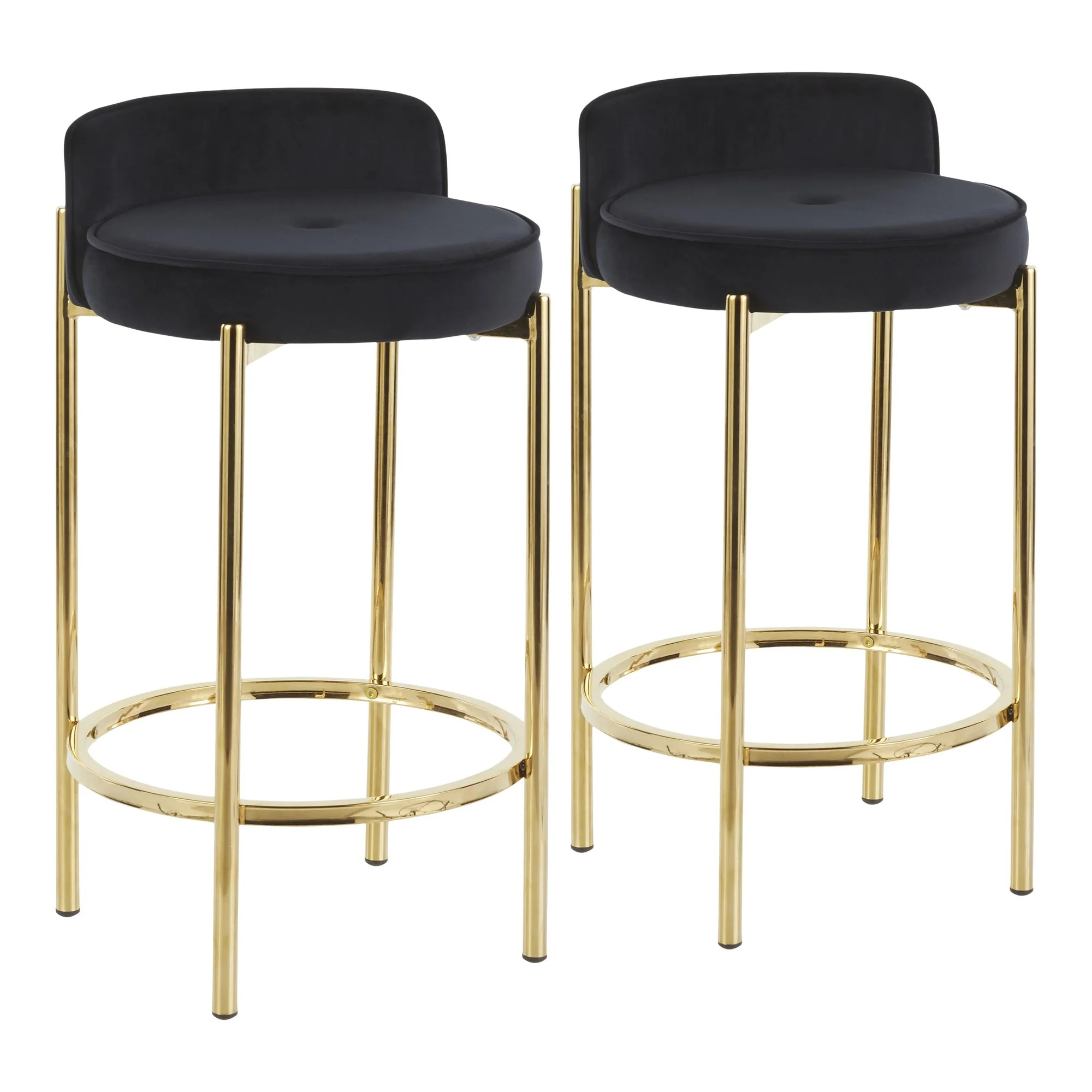 Chloe Counter Stool - Set of 2 Black By LumiSource - B26-CHLOE AUBK2