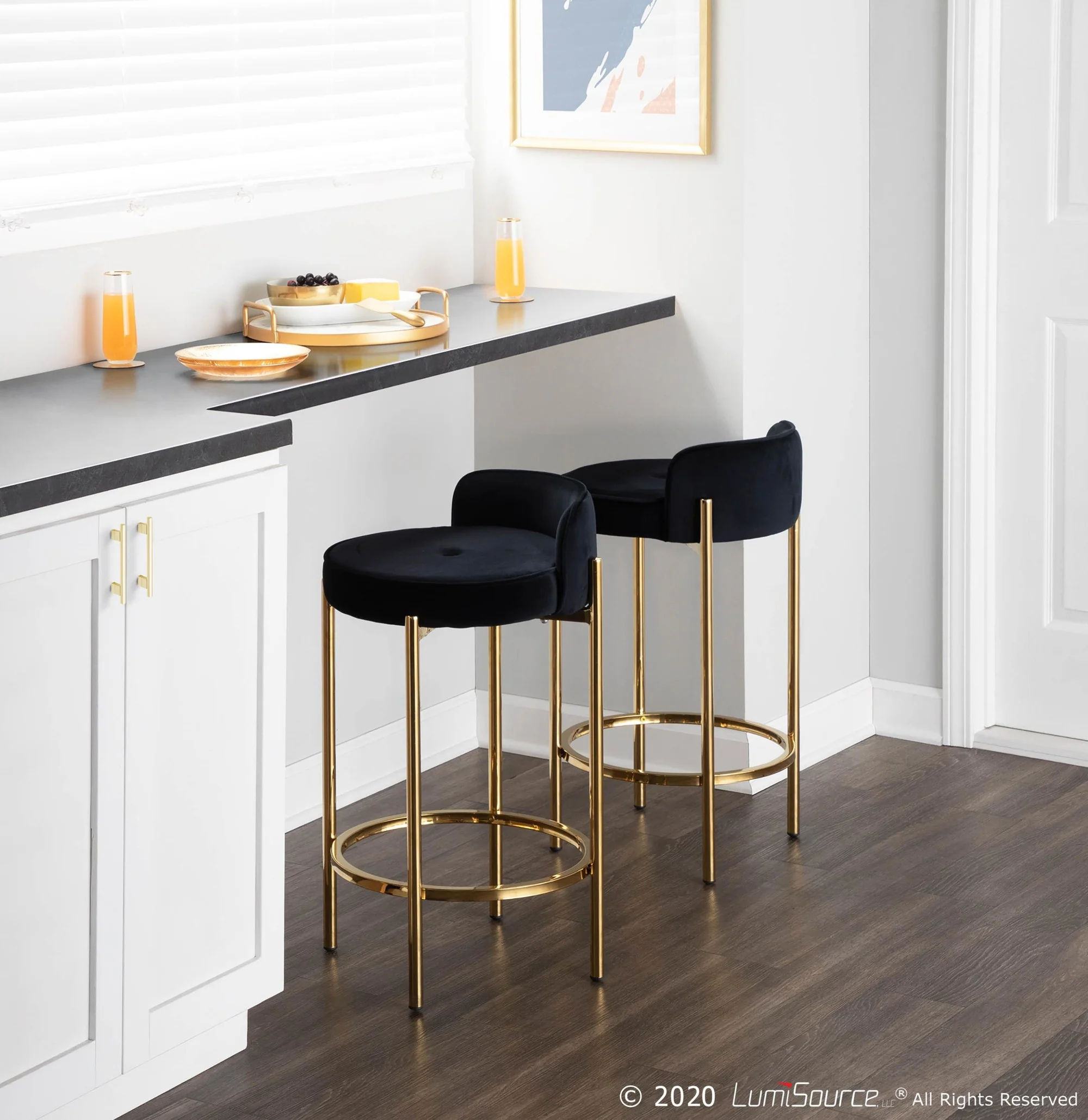 Chloe Counter Stool - Set of 2 By LumiSource - B26-CHLOE AUVBK2