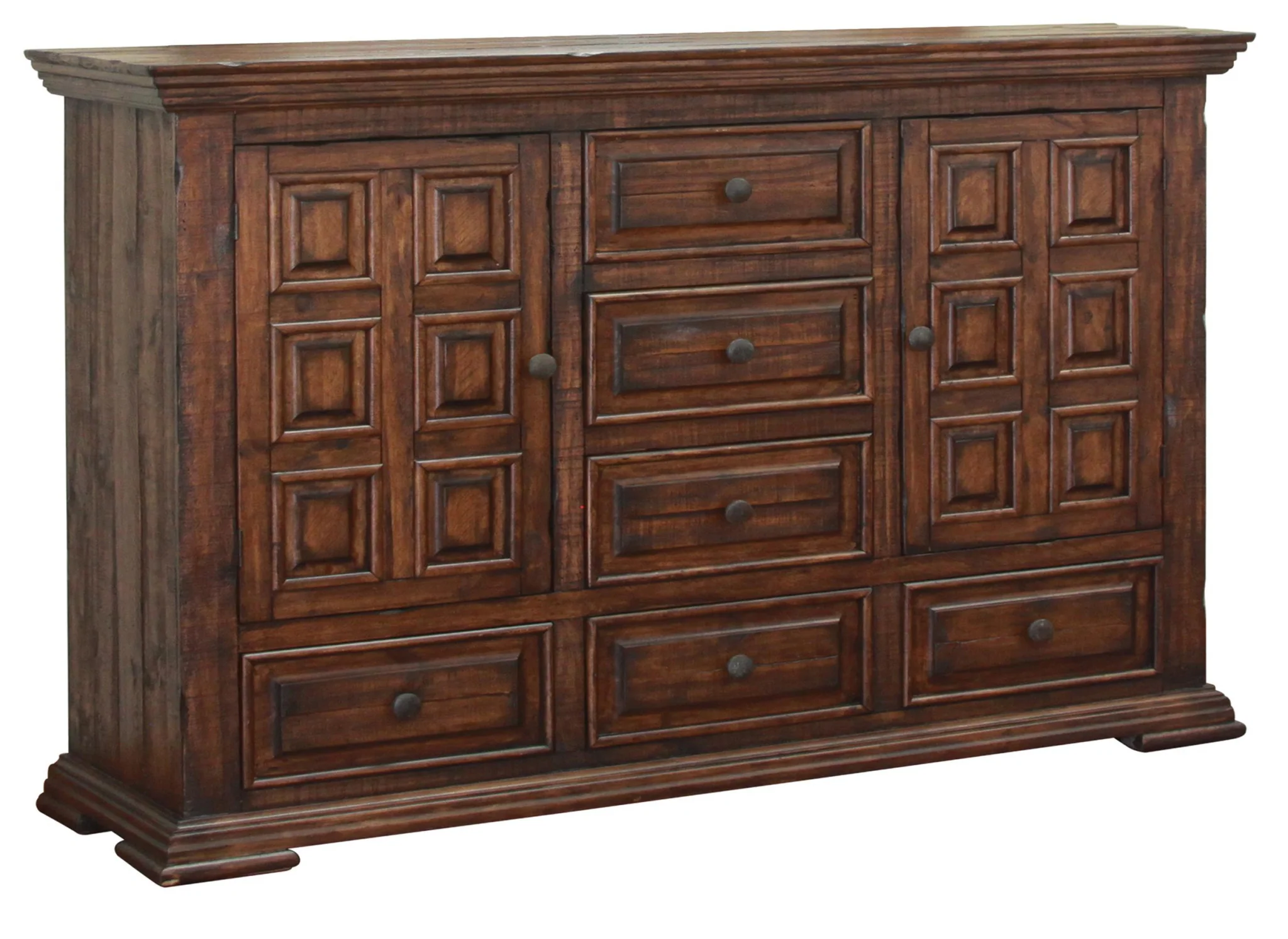 Chocolate Solid Wood Six Drawer Triple Dresser By Homeroots