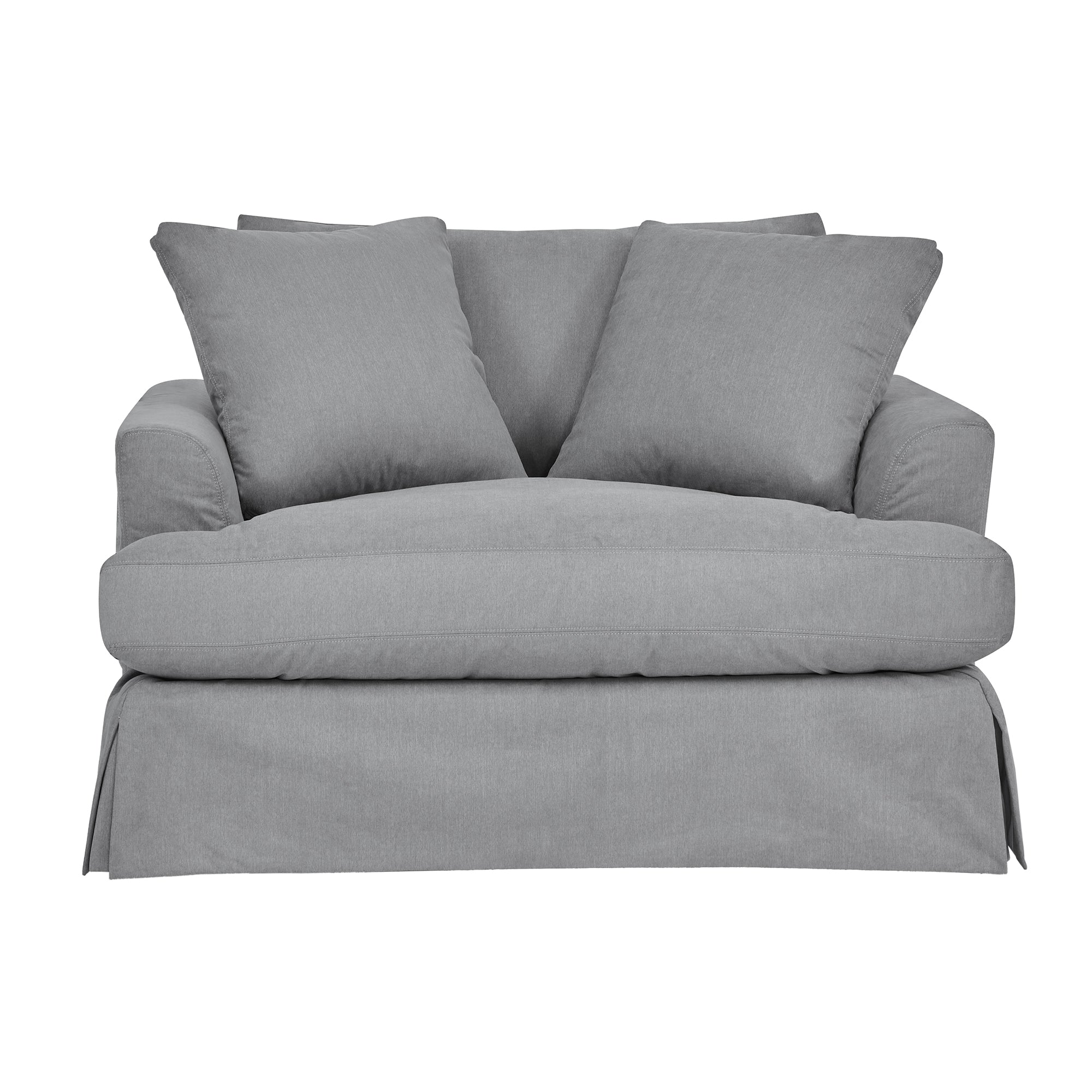 Ciara 53" Upholstered Chair and a Half in Slate Gray By Armen Living - Image 3