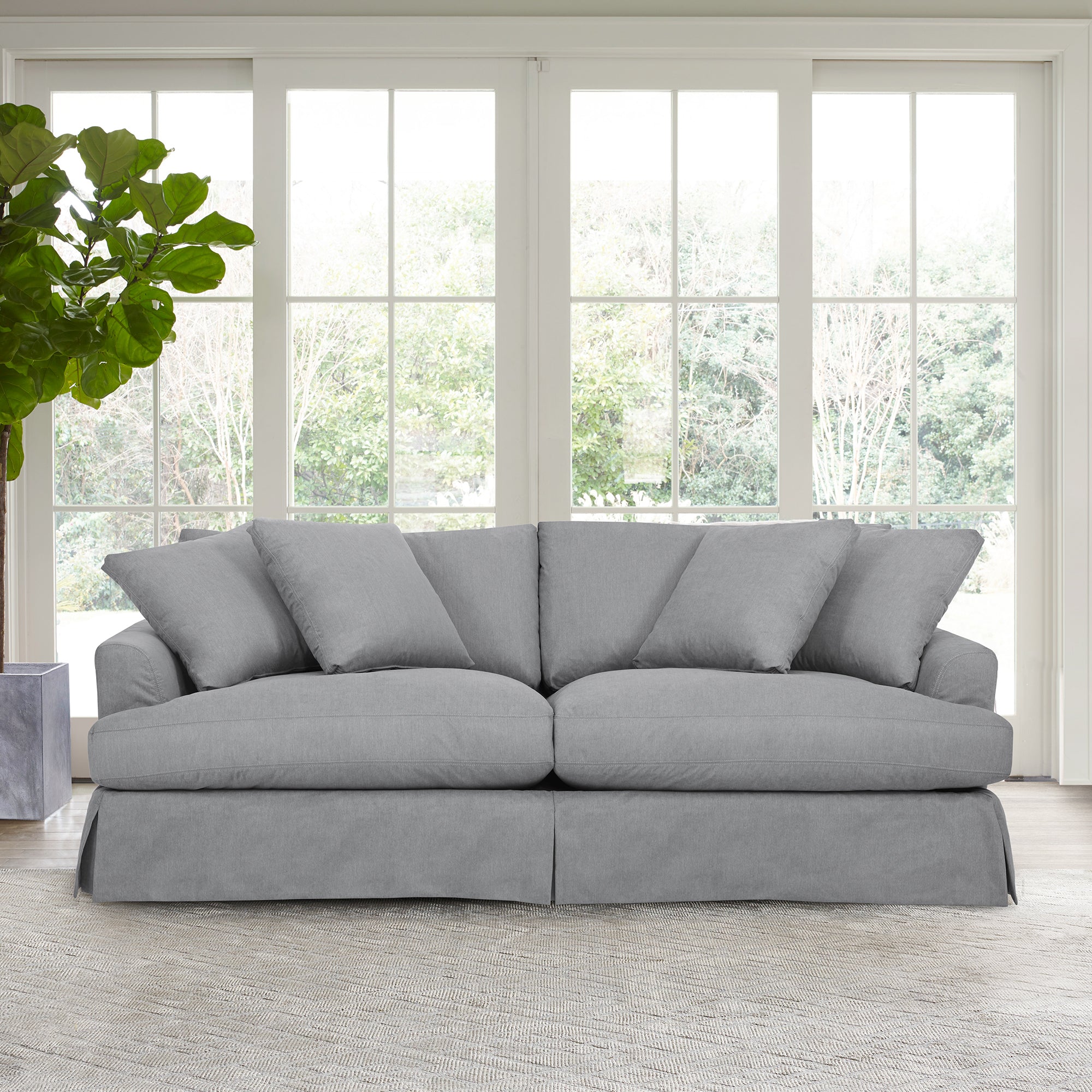 Ciara 93" Upholstered Sofa in Slate Gray By Armen Living