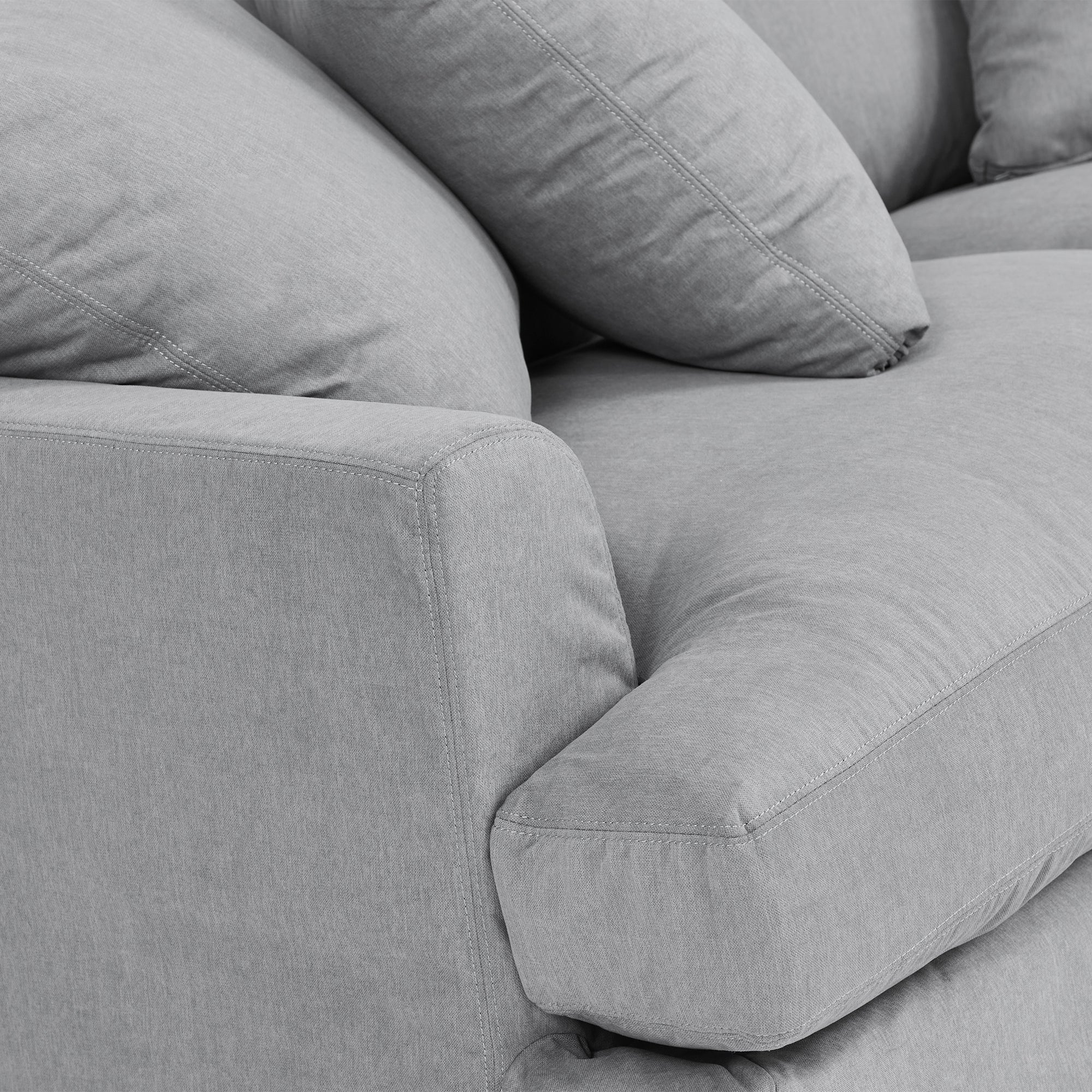 Ciara 93" Upholstered Sofa in Slate Gray By Armen Living - Image 6