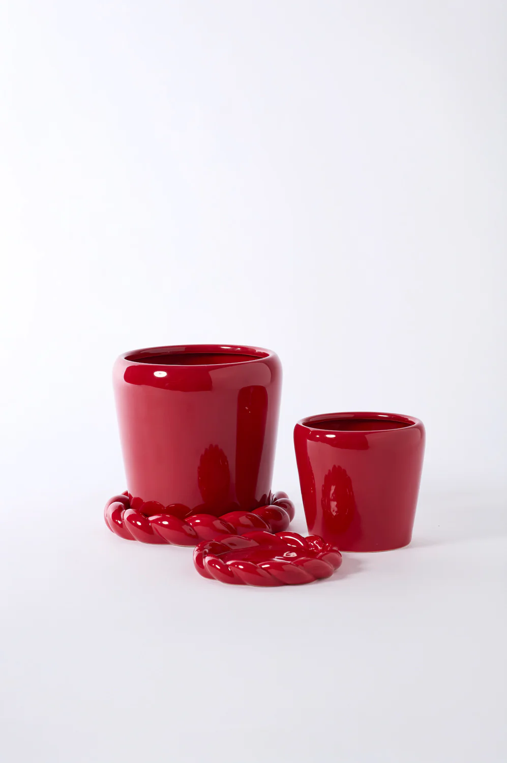 Cinnamon Twist Pot with Saucer Set of 4 By Accent Decor - Image 4