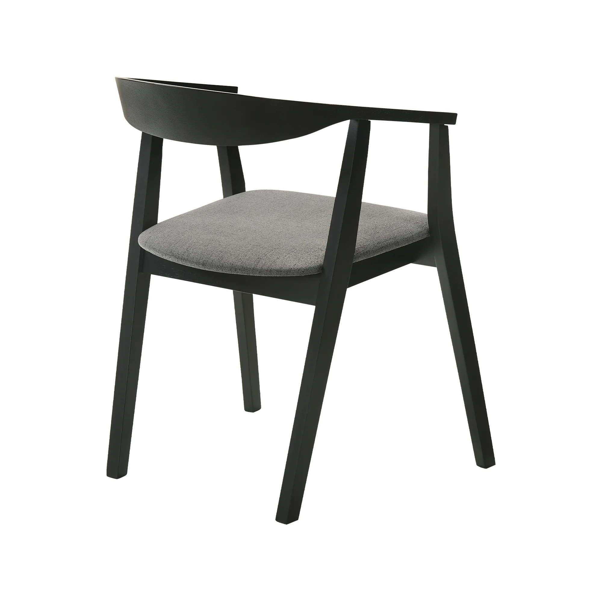 Cirque Santana 5 Piece Black Wood Dining Table Set with Charcoal Fabric By Armen Living - Image 4
