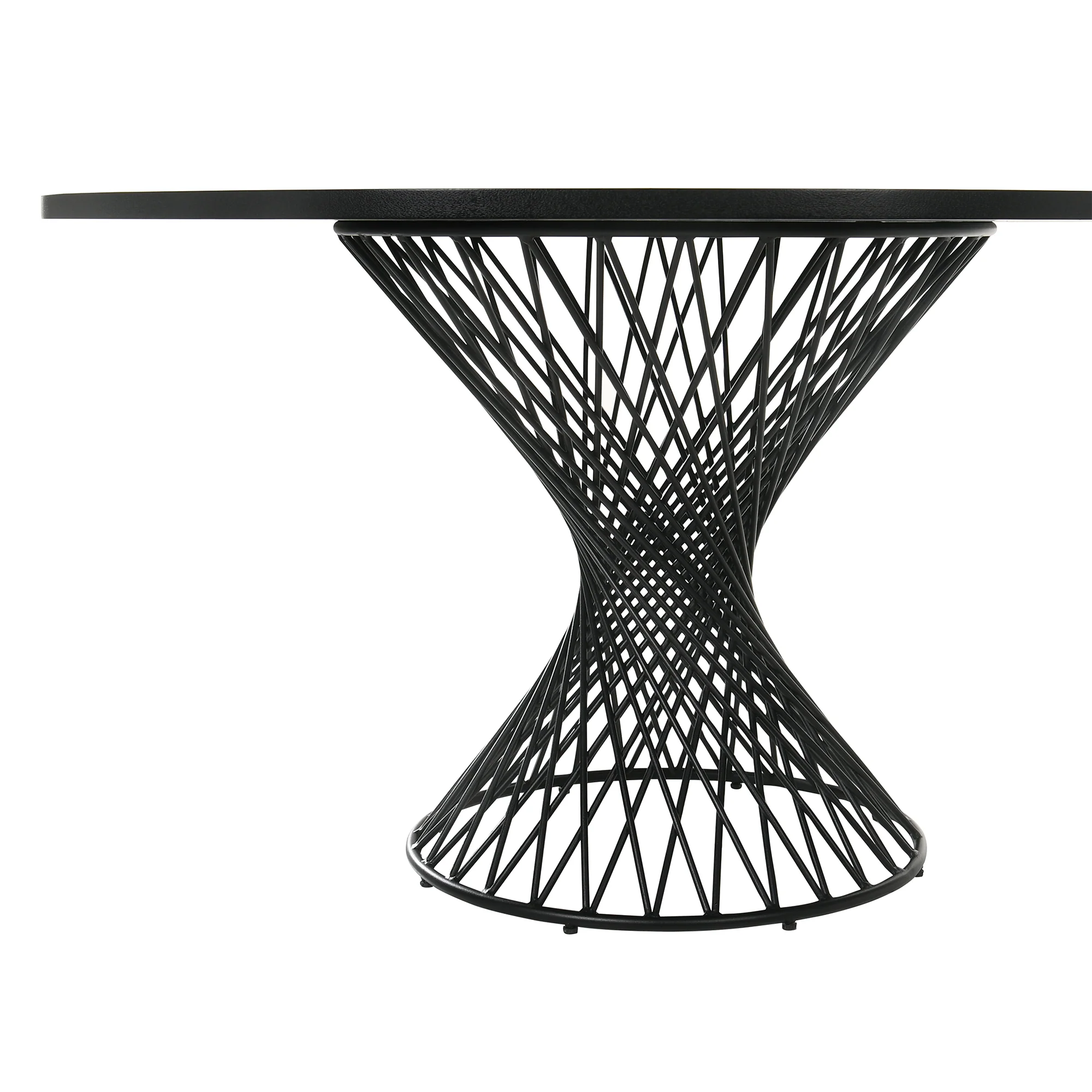 Cirque Santana 5 Piece Black Wood Dining Table Set with Charcoal Fabric By Armen Living - Image 6