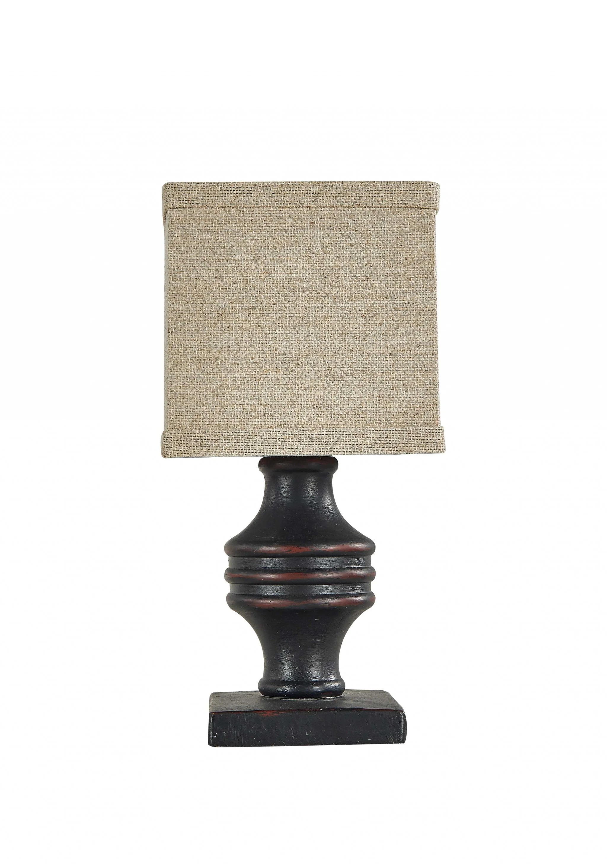 Classic Black Accent Lamp with Neutral Shade By Homeroots