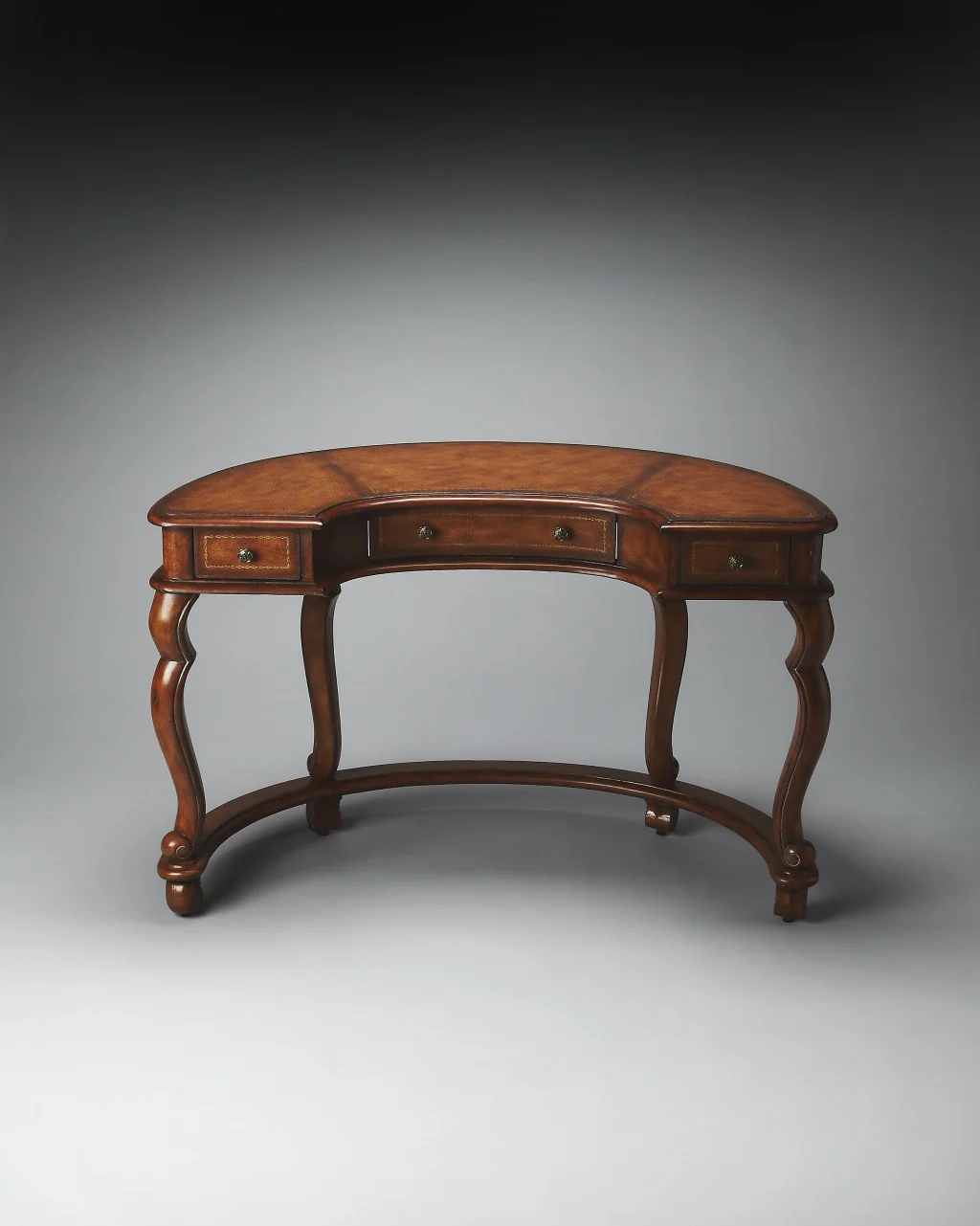 Classic Crescent Shape Leather Top Desk By Homeroots