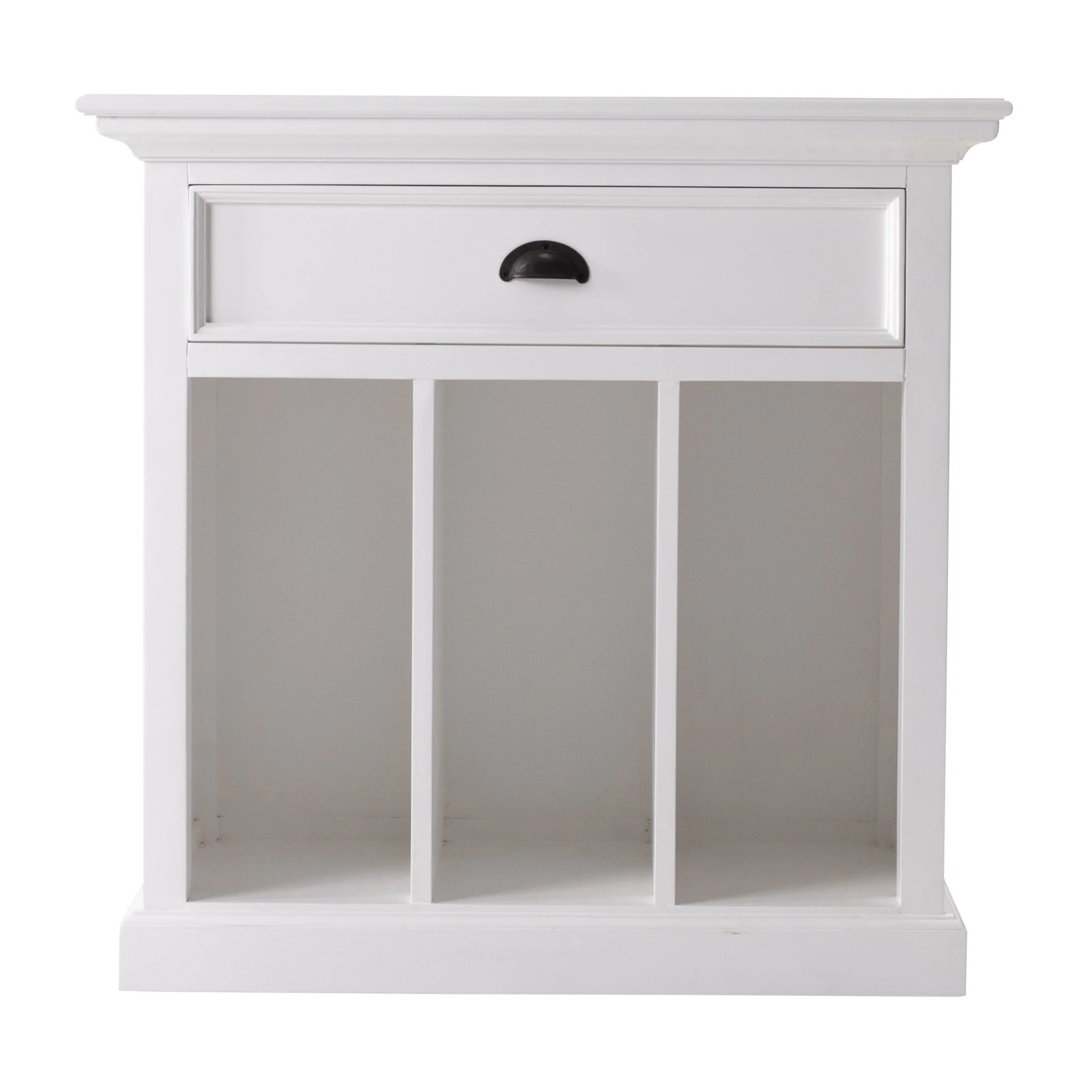 Classic White Large Nightstand With Dividers By Homeroots