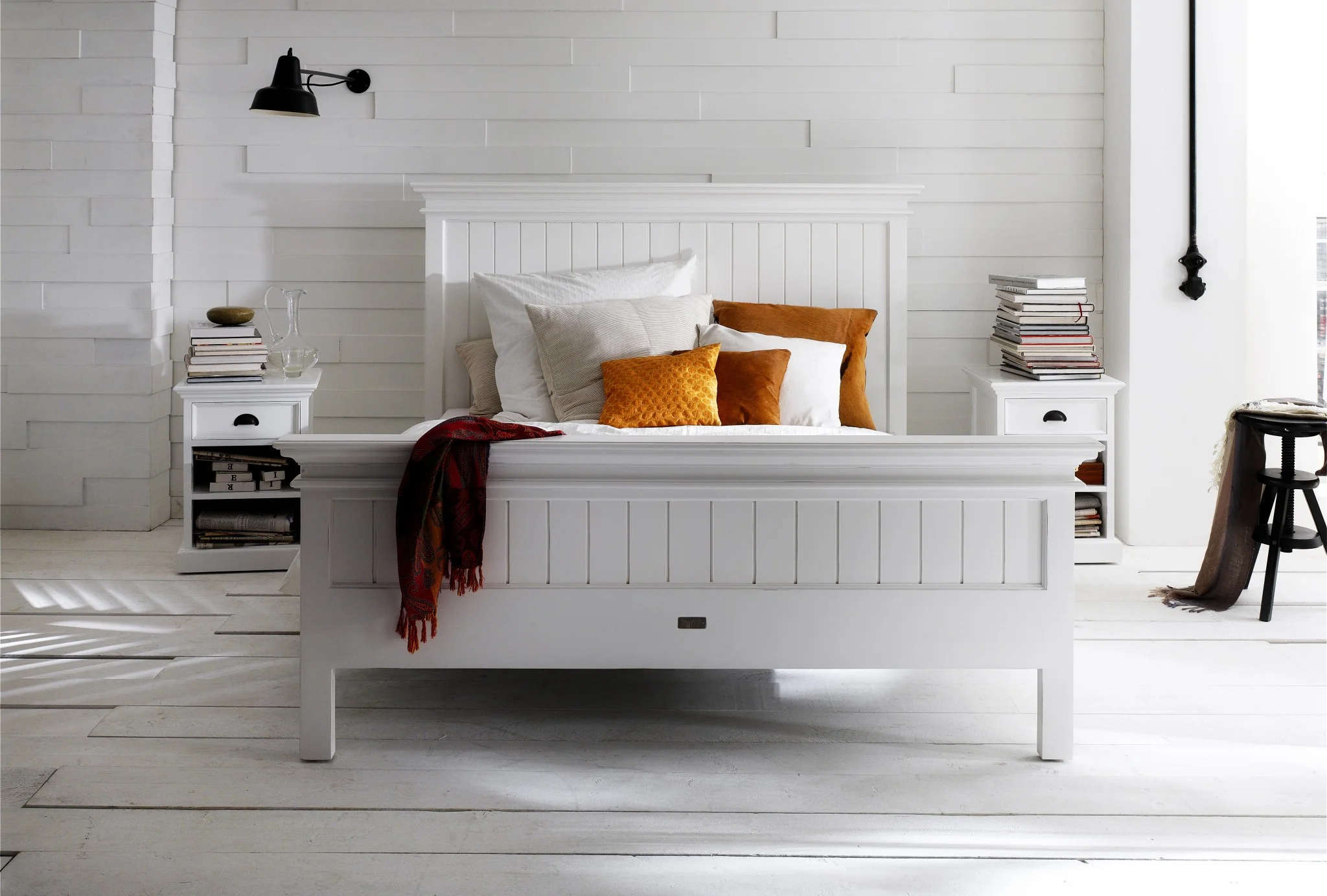 Classic White Panel King Size Bed By Homeroots