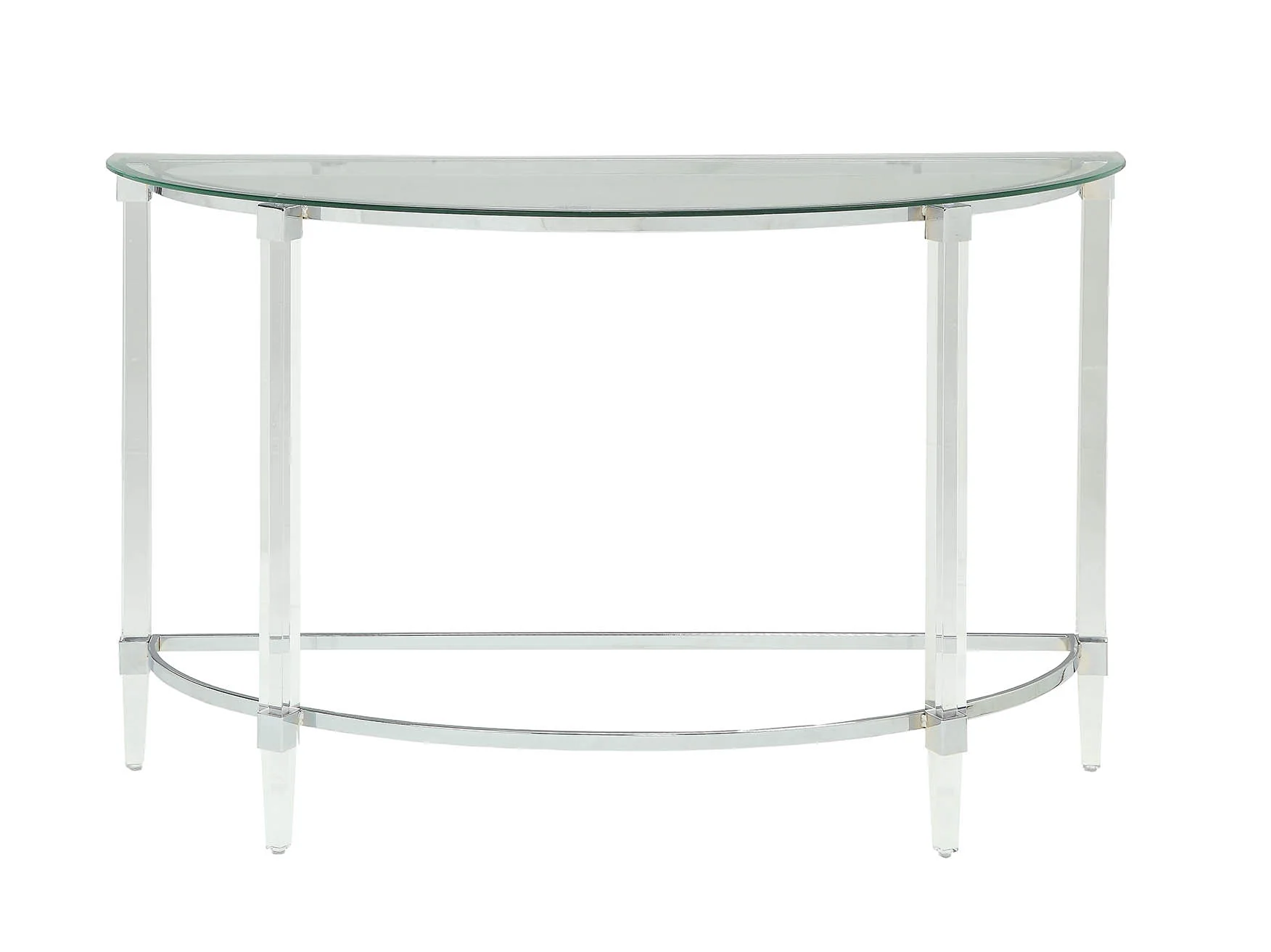Clear Acrylic Chrome Glass Metal Sofa Table By Homeroots